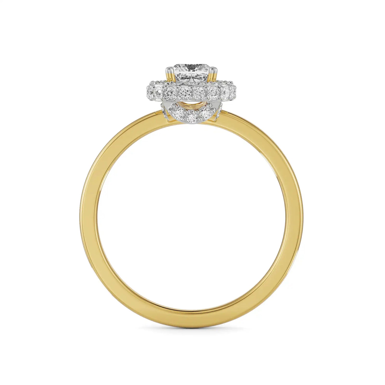 Lisa Halo Diamond Ring Back View