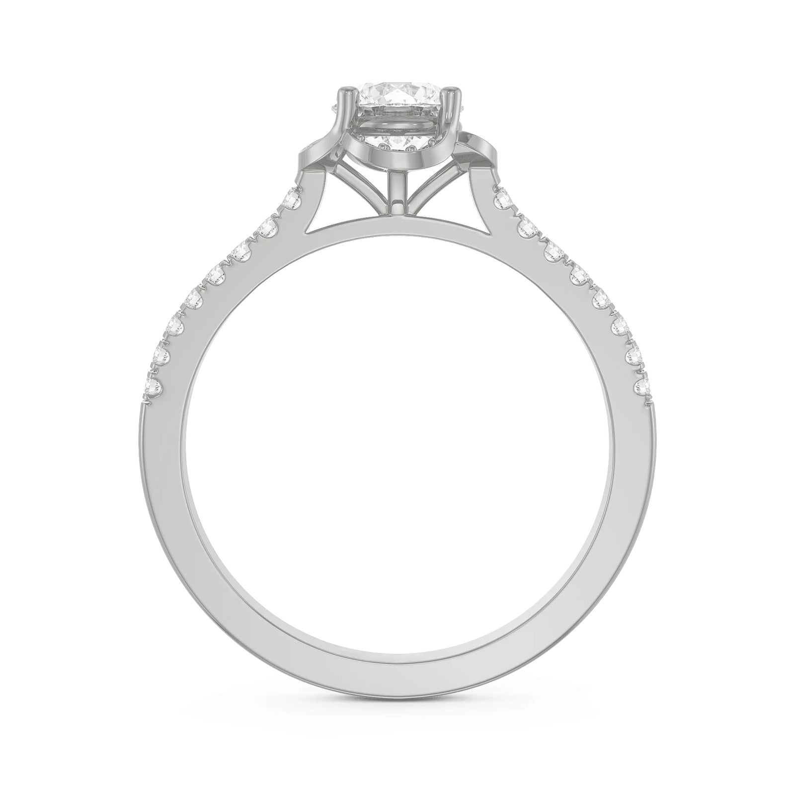 Victorian Halo Diamond Ring Back View