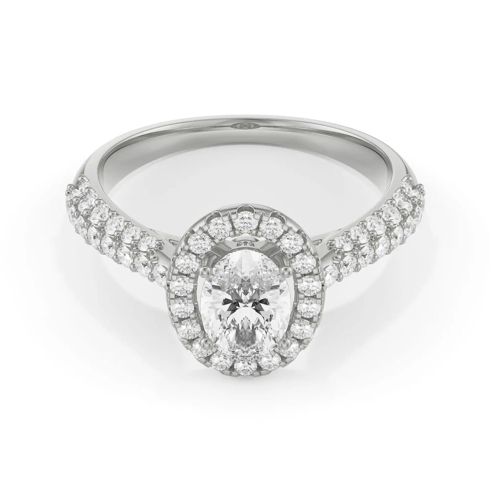 Jessy Oval Halo Ring Front View