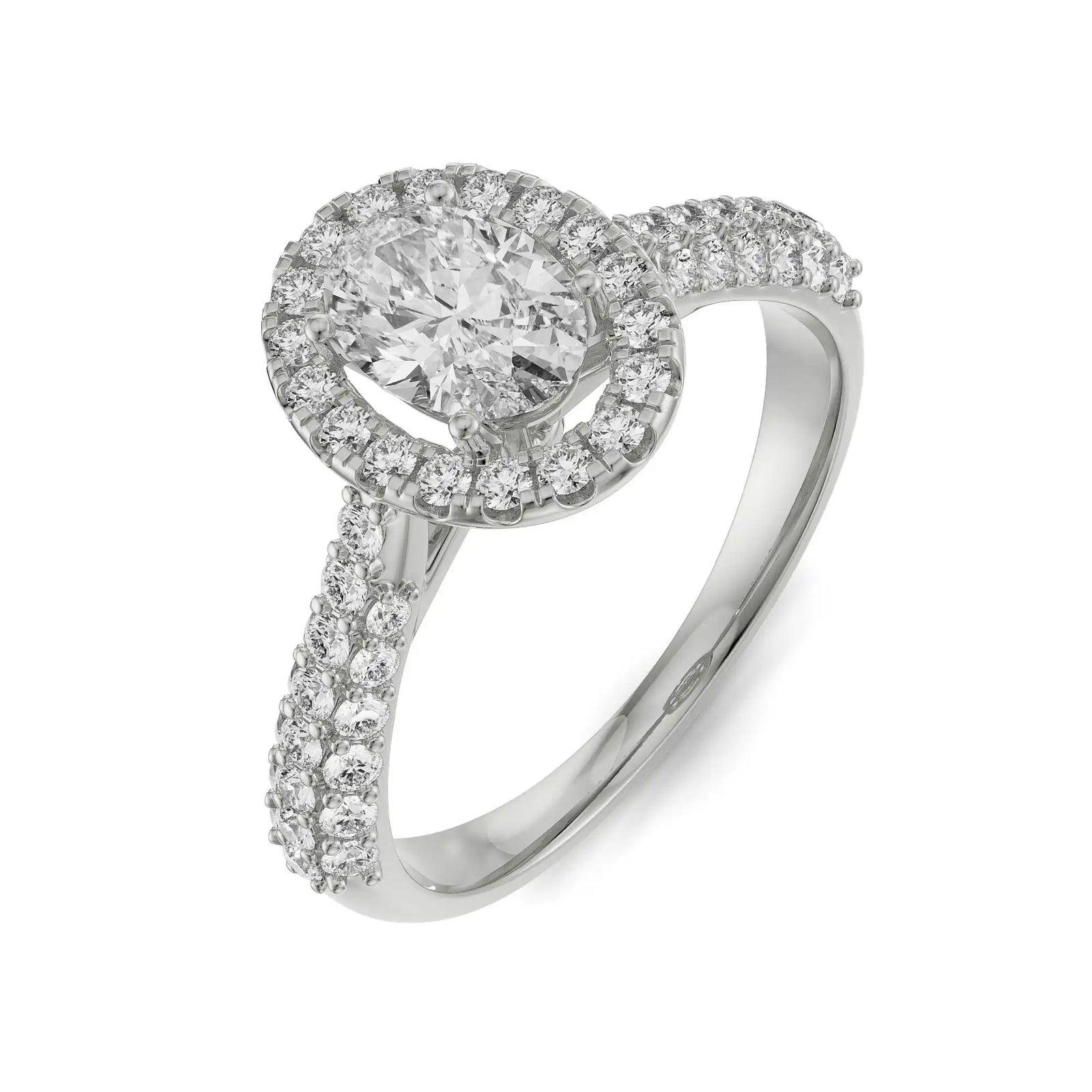 Jessy Oval Halo Ring Top view