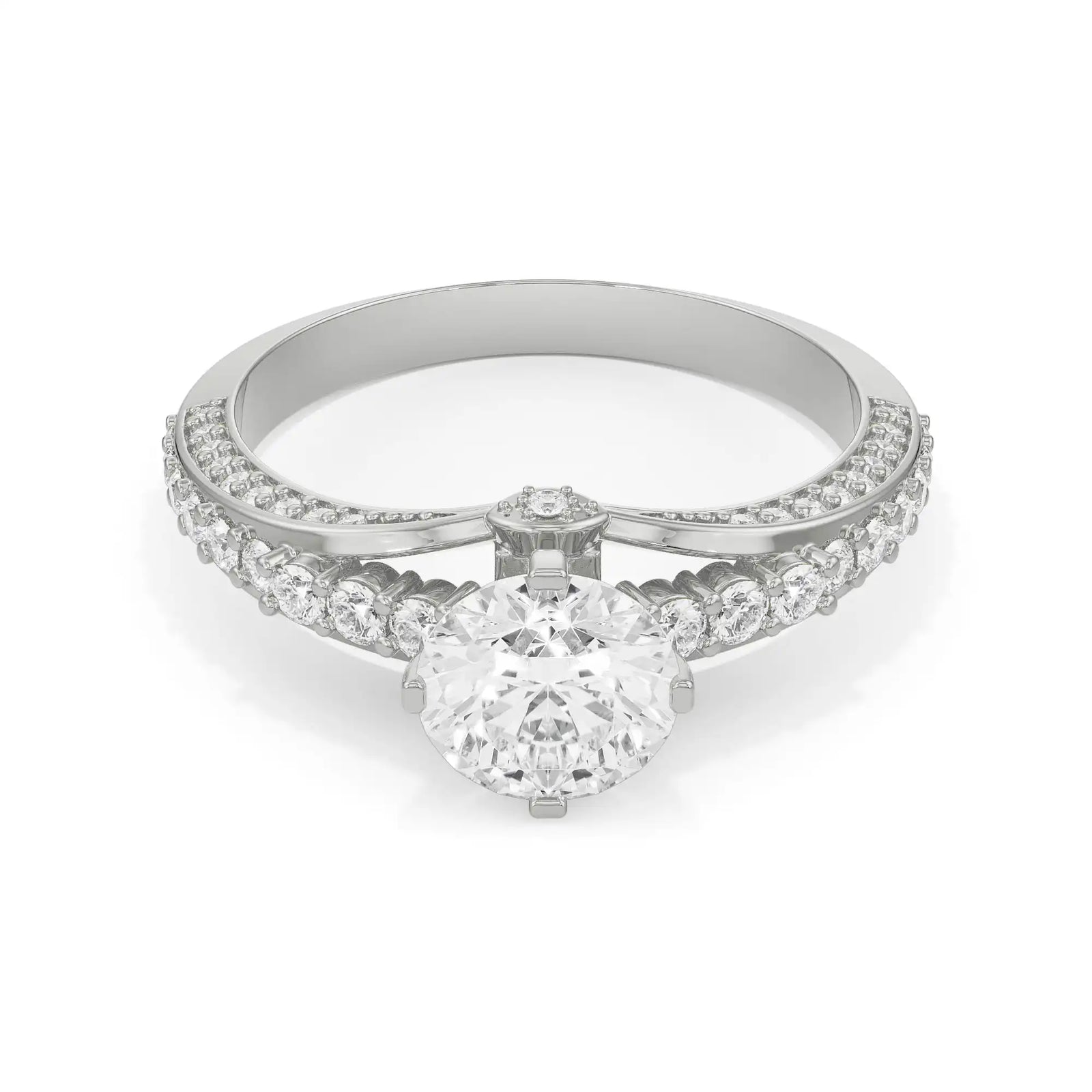 Troist Round Diamond Ring Front View in 9KT