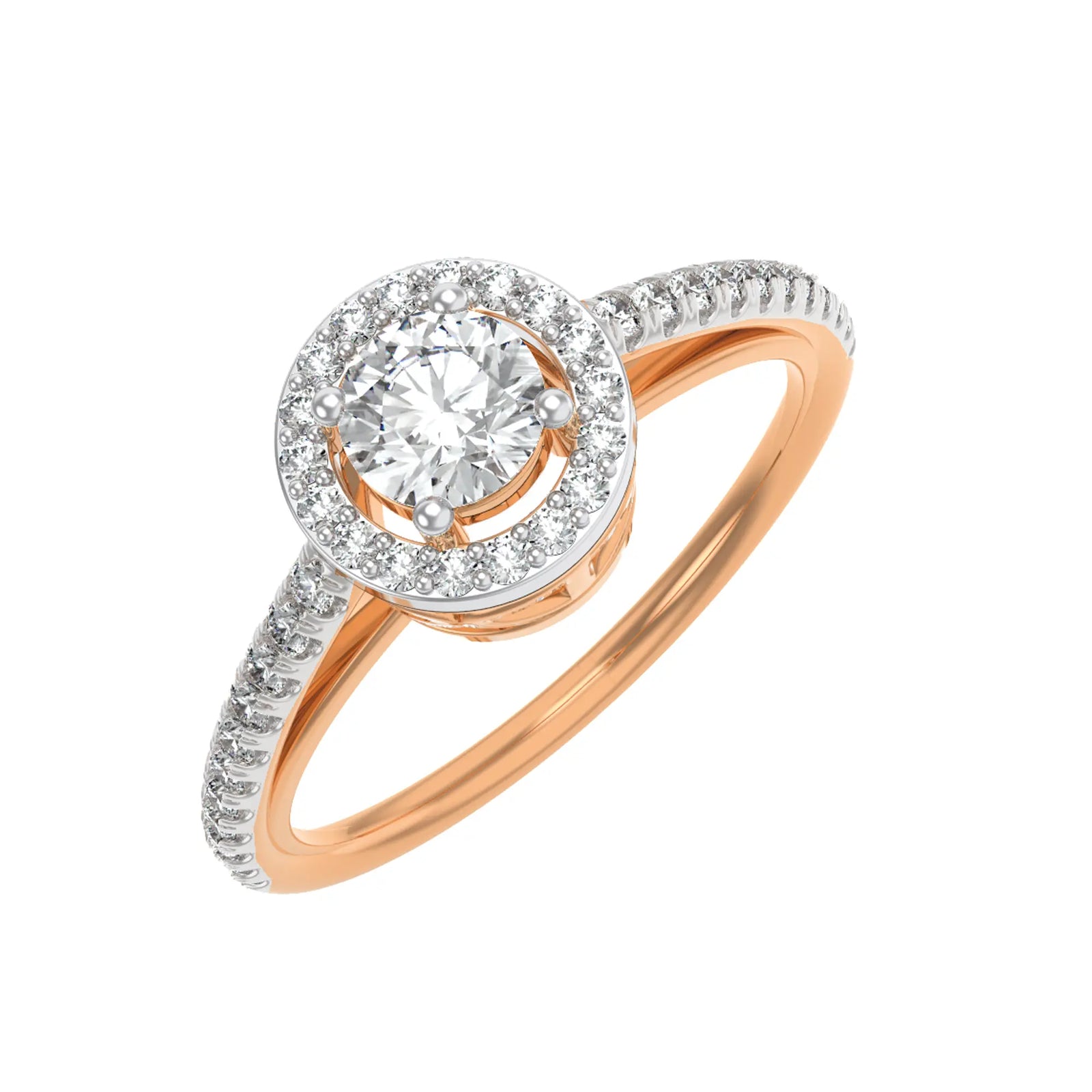 Halo Round Diamond Ring Top View