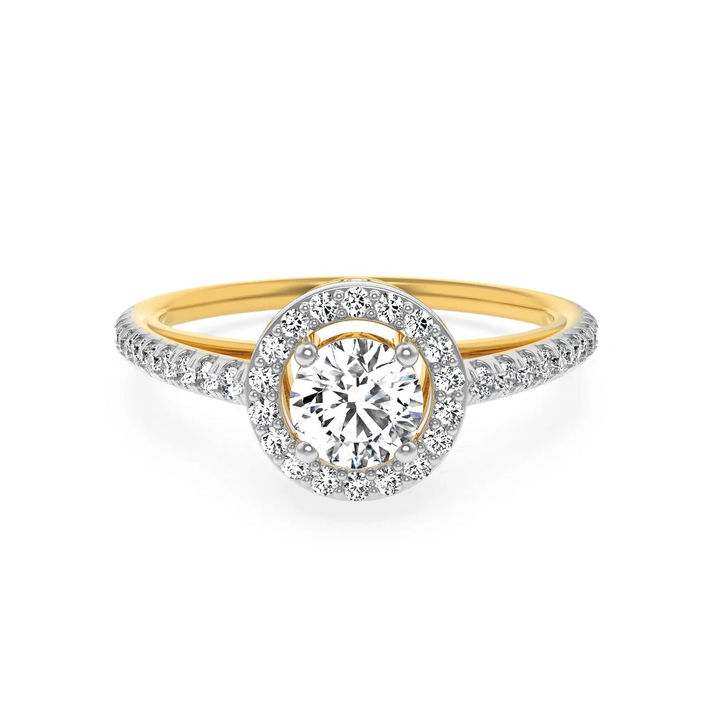 Halo Round Lab Grown Diamond Ring 9KT