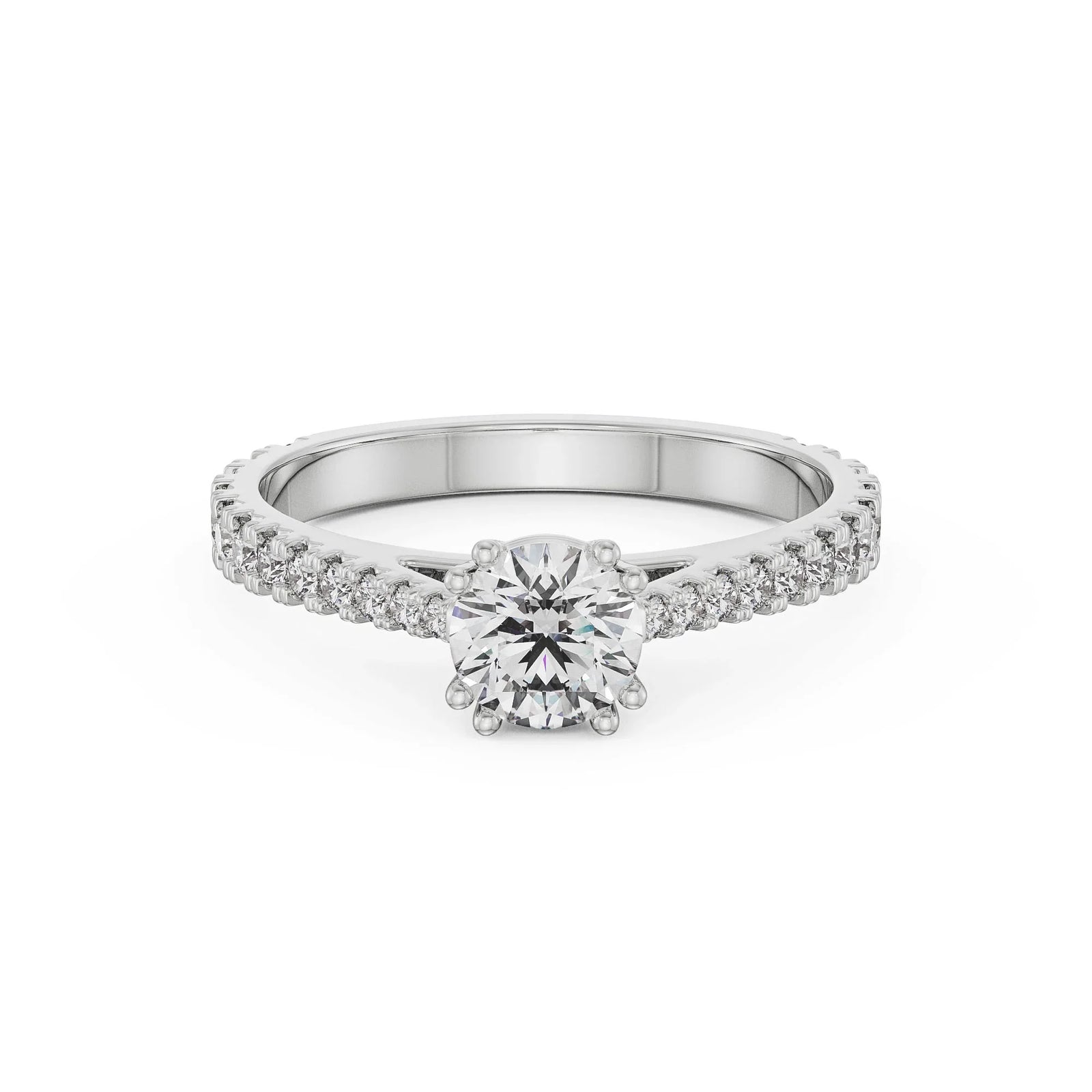 Oval Diamond Engagement Ring Front View in 9KT