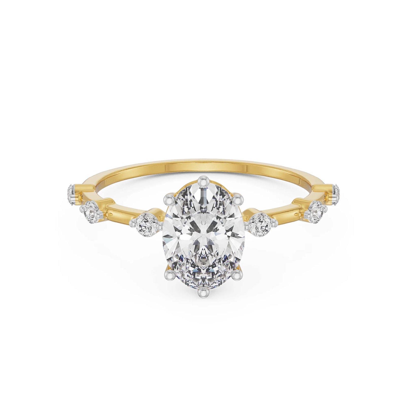 Oval Diamond Engagement Ring Front view