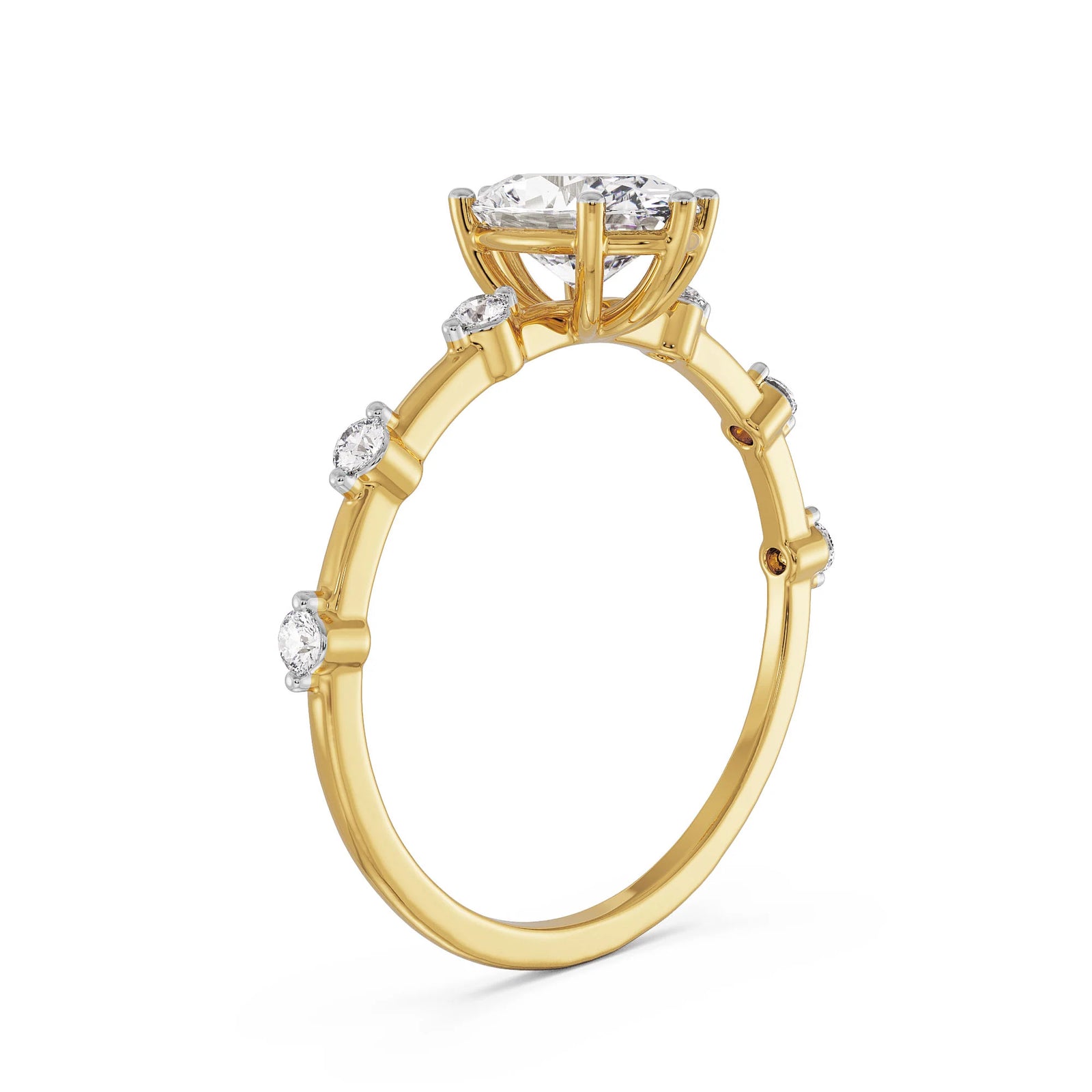 Oval Diamond Engagement Ring Back View
