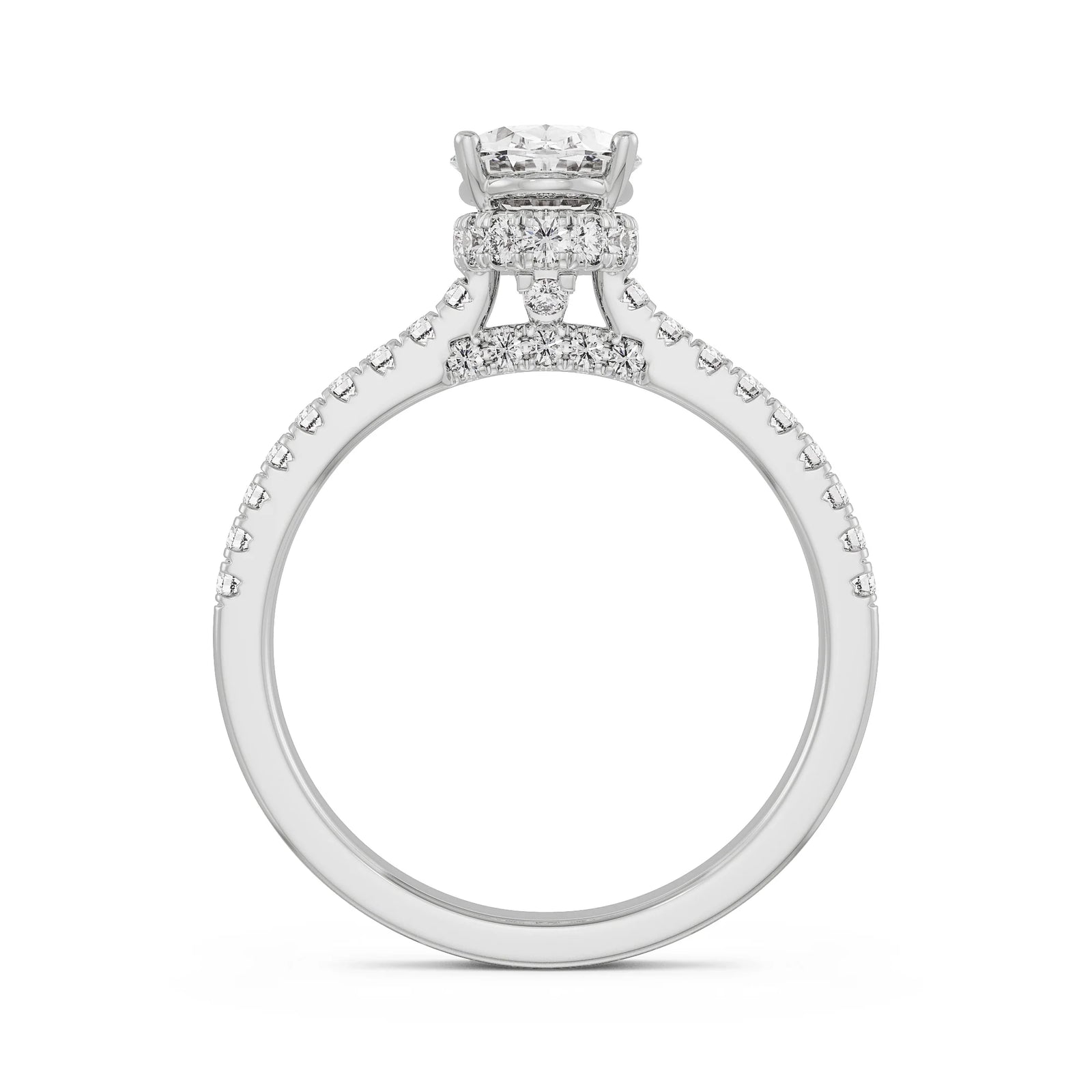 Timeless Oval Diamond Ring Back View