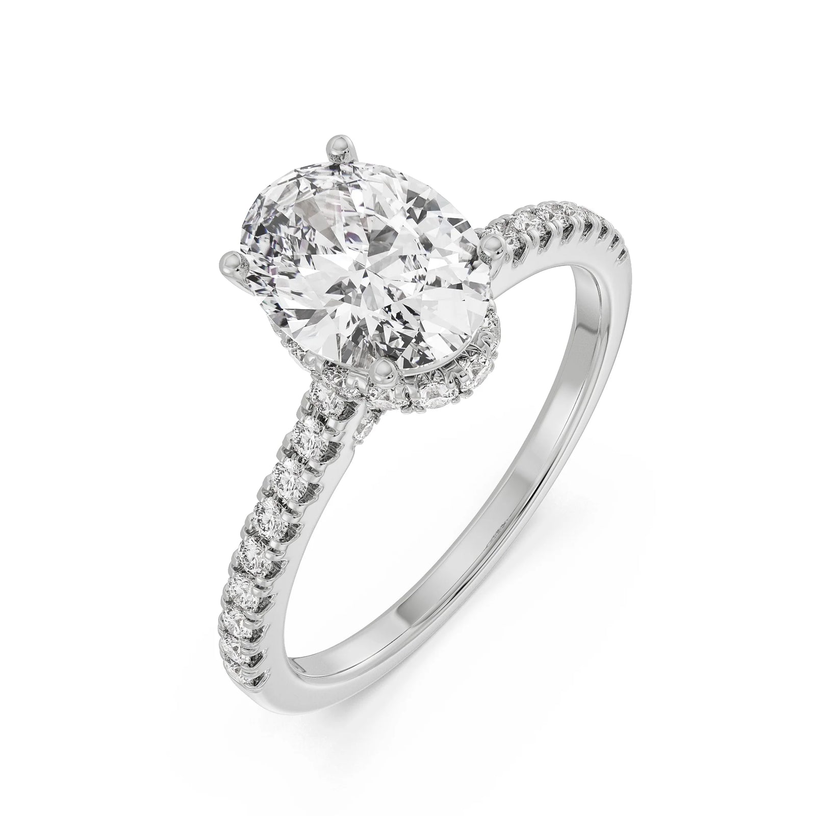 Timeless Oval Diamond Ring Top View