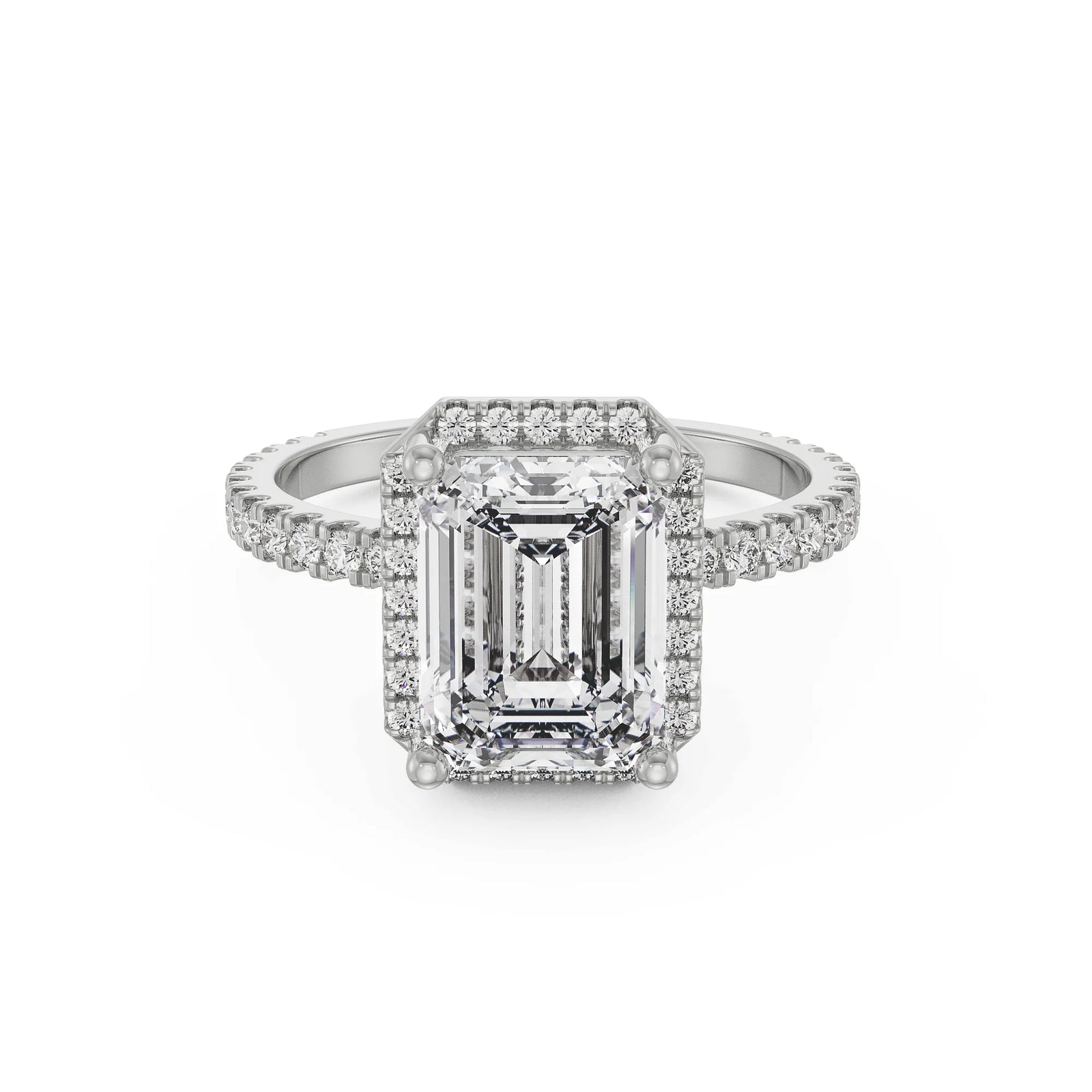 Emerald Symphony Diamond Ring Front View