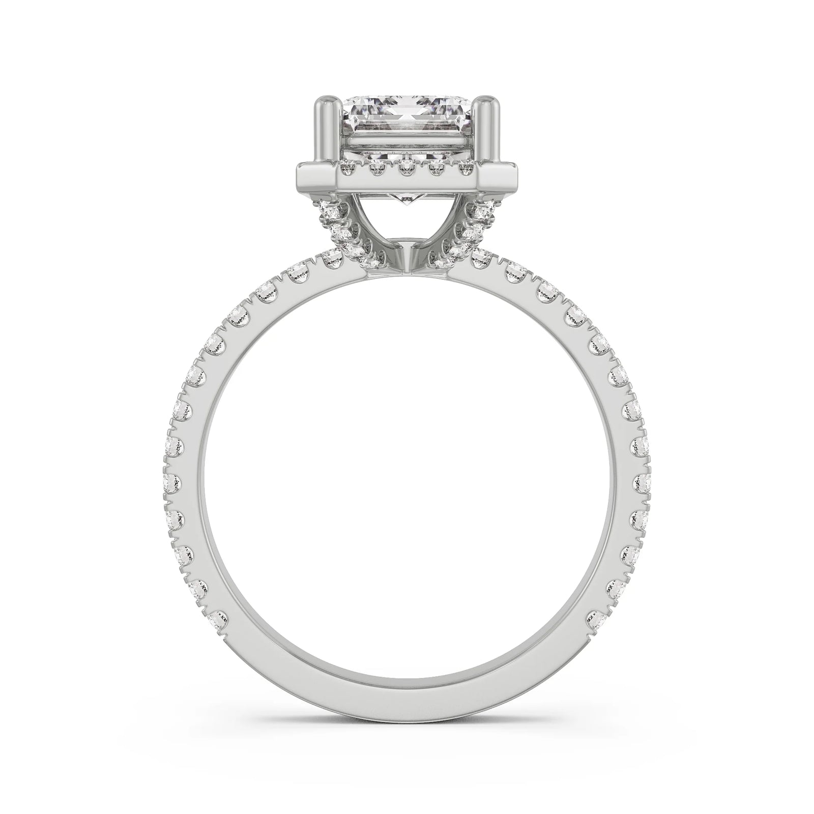 Emerald Symphony Diamond Ring Back View