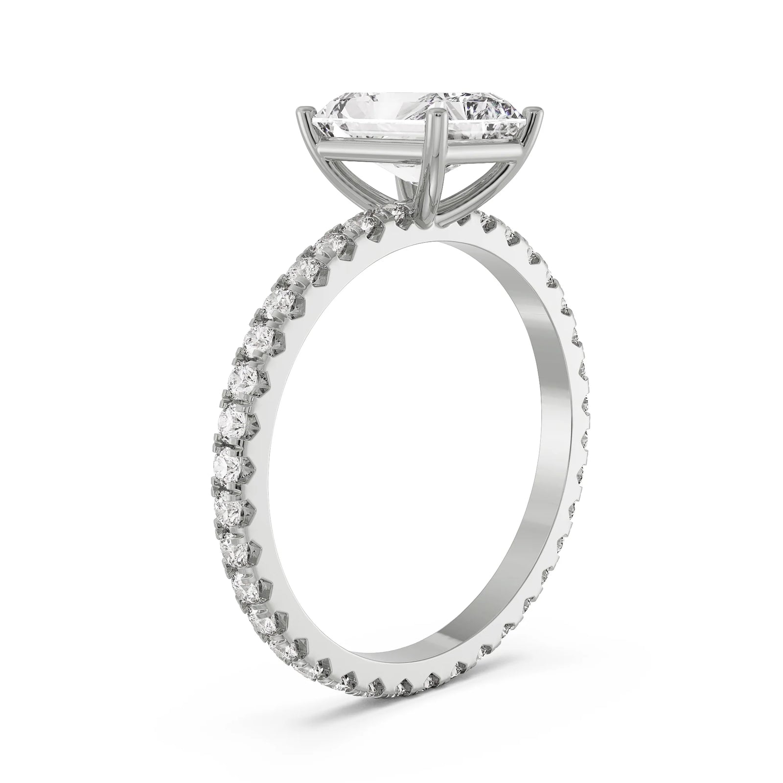 Timeless Emerald Diamond Ring Side View