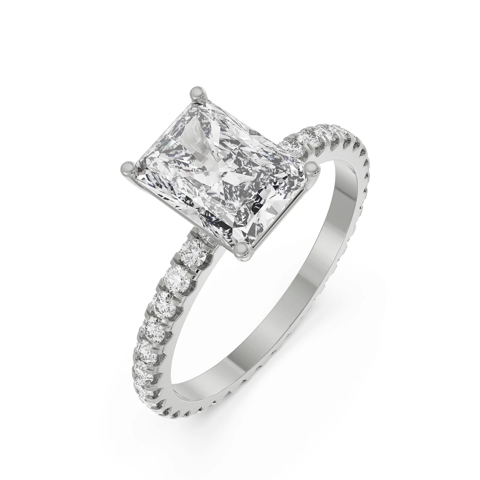 Timeless Emerald Diamond Ring Top View