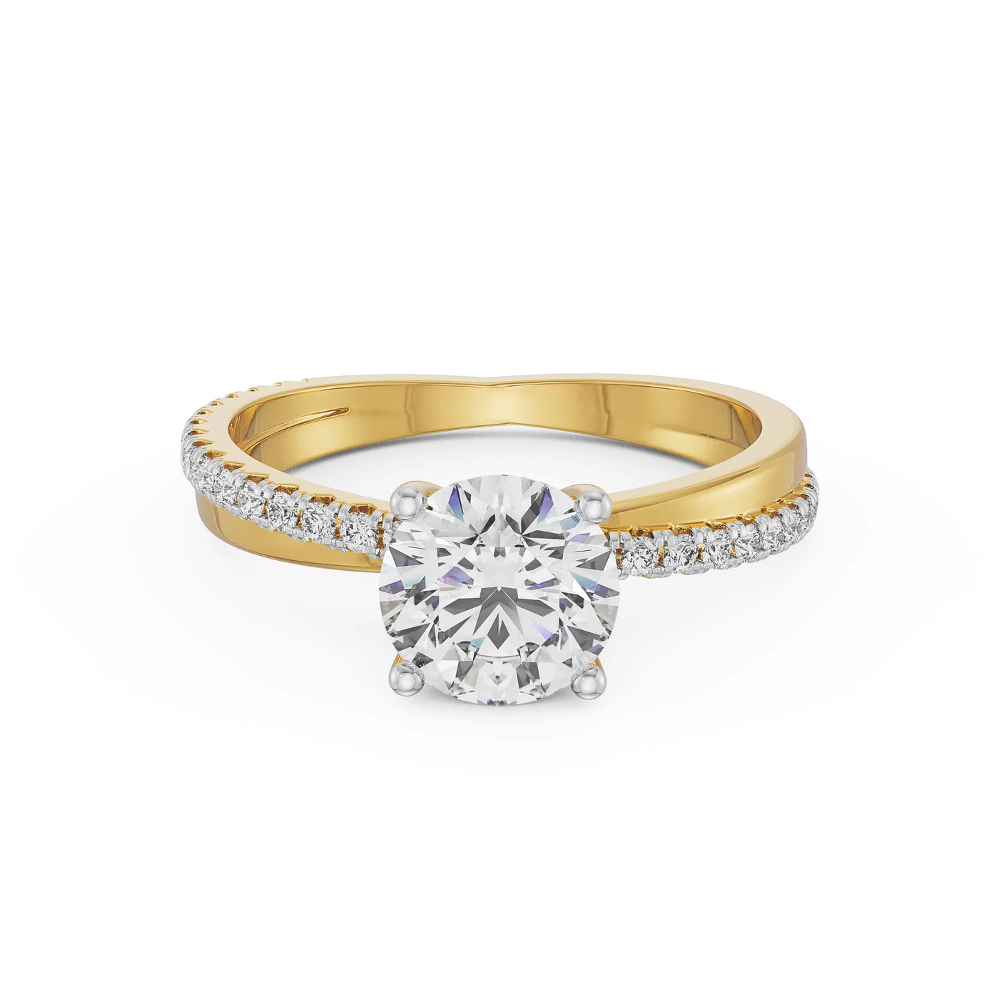 Crossover Lab Diamond Solitaire Engagement Ring