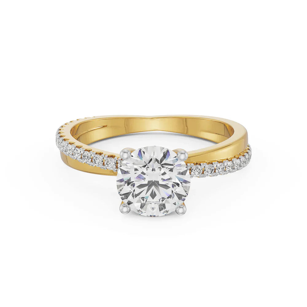 Crossover Solitaire Engagement Ring_in_stock