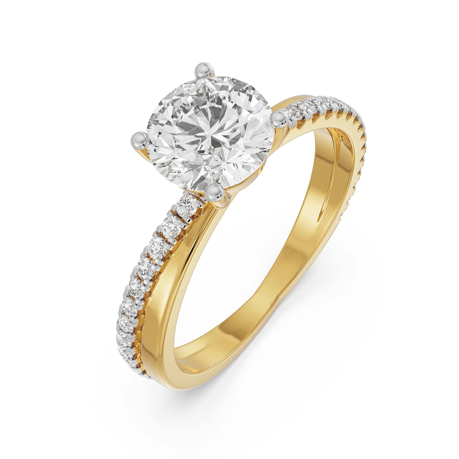 Crossover Solitaire Engagement Ring Top View
