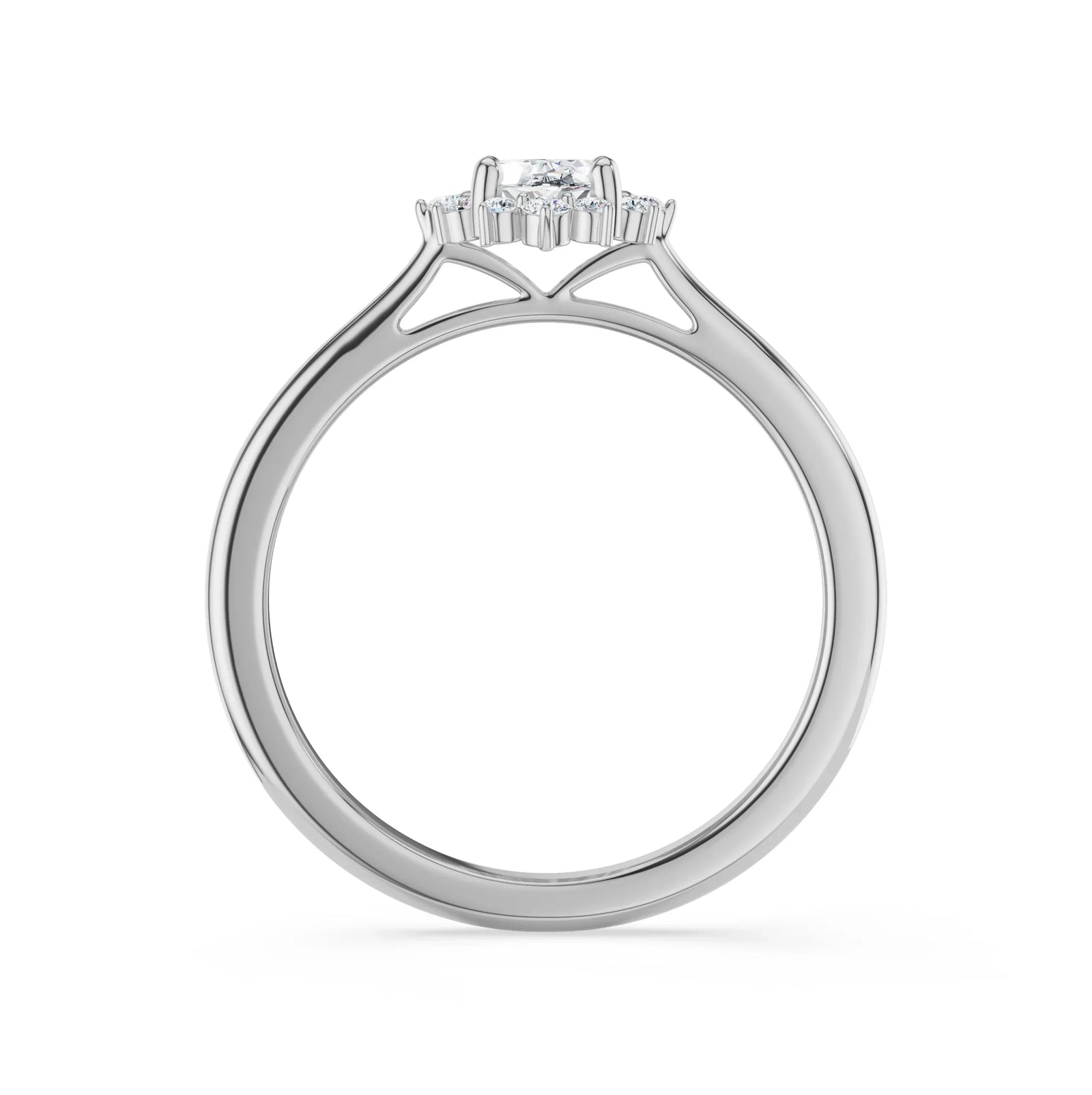 Vintage Vespa Diamond Ring Back View in 9KT