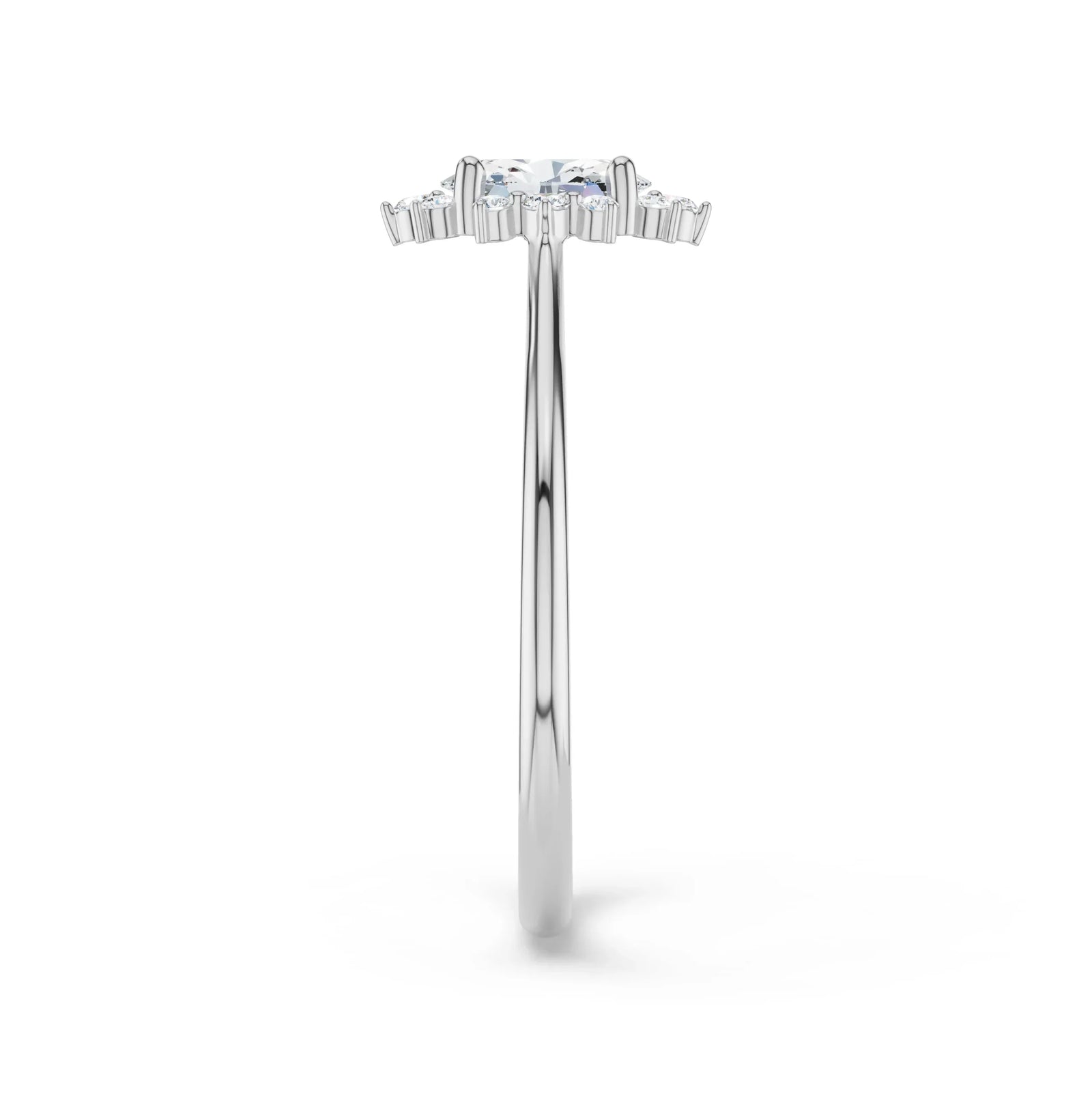 Vintage Vespa Diamond Ring Side View in 9KT