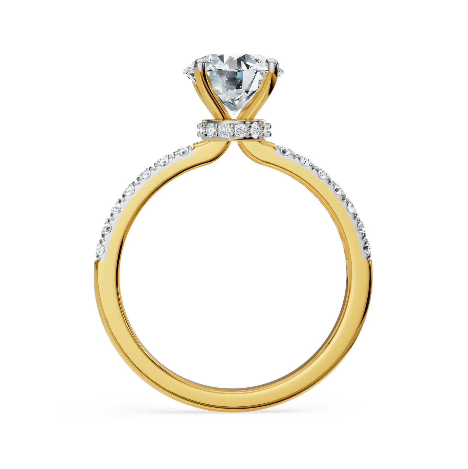 Jia Round Brilliant Diamond Ring Back View in 9KT