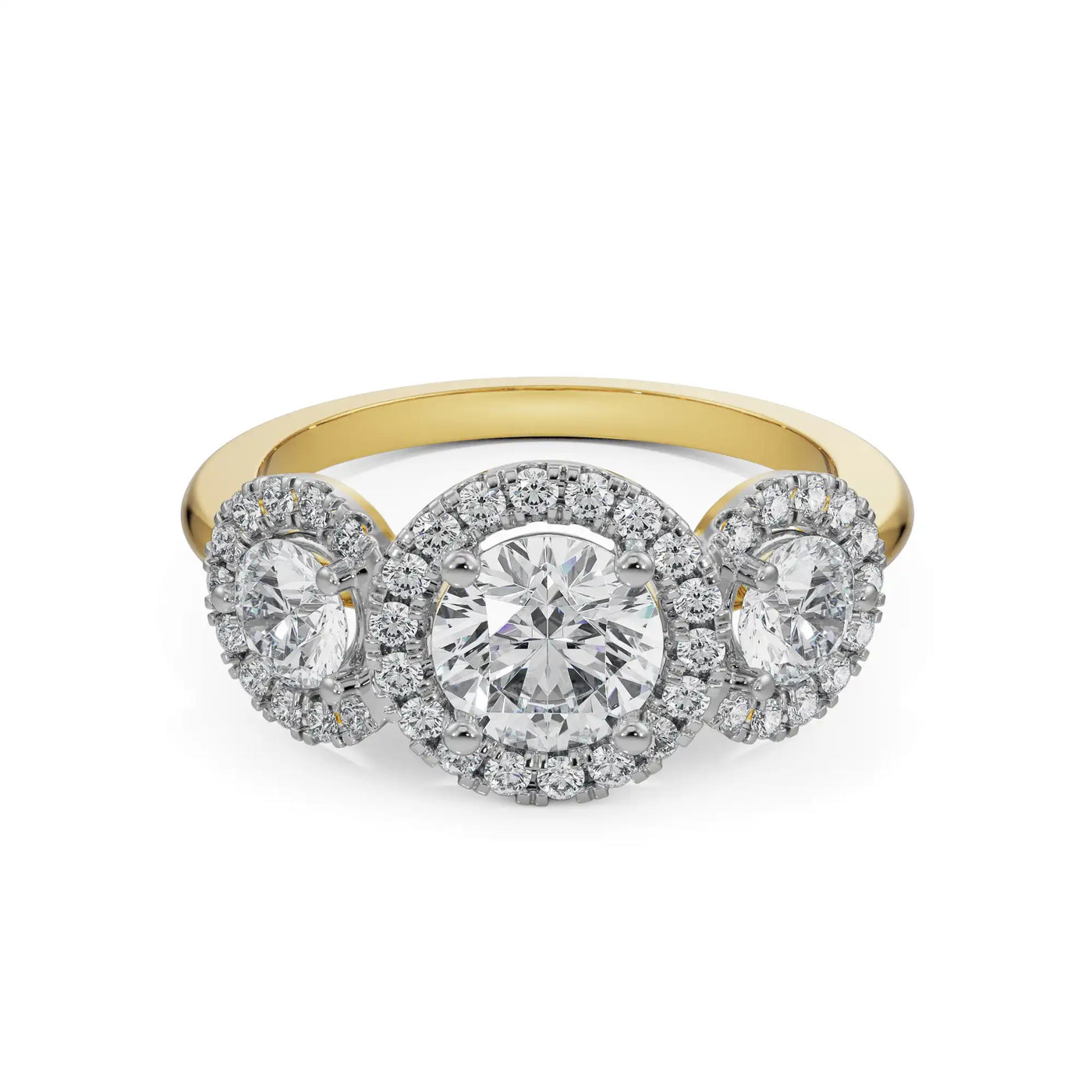 Trio Round Brilliant Lab Diamond Engagement Ring