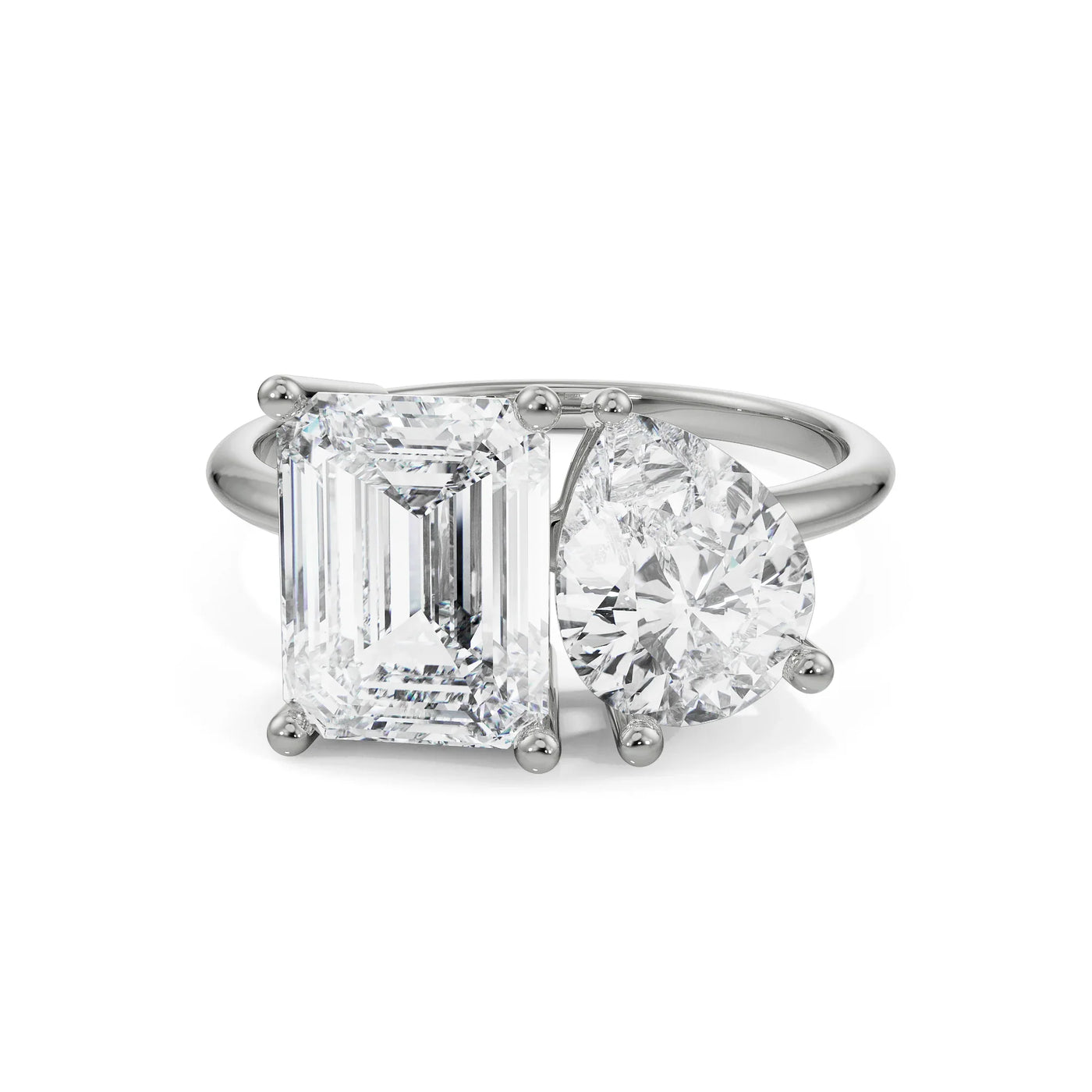 Emerald And Pear Lab Grown Diamond Ring_in-stock