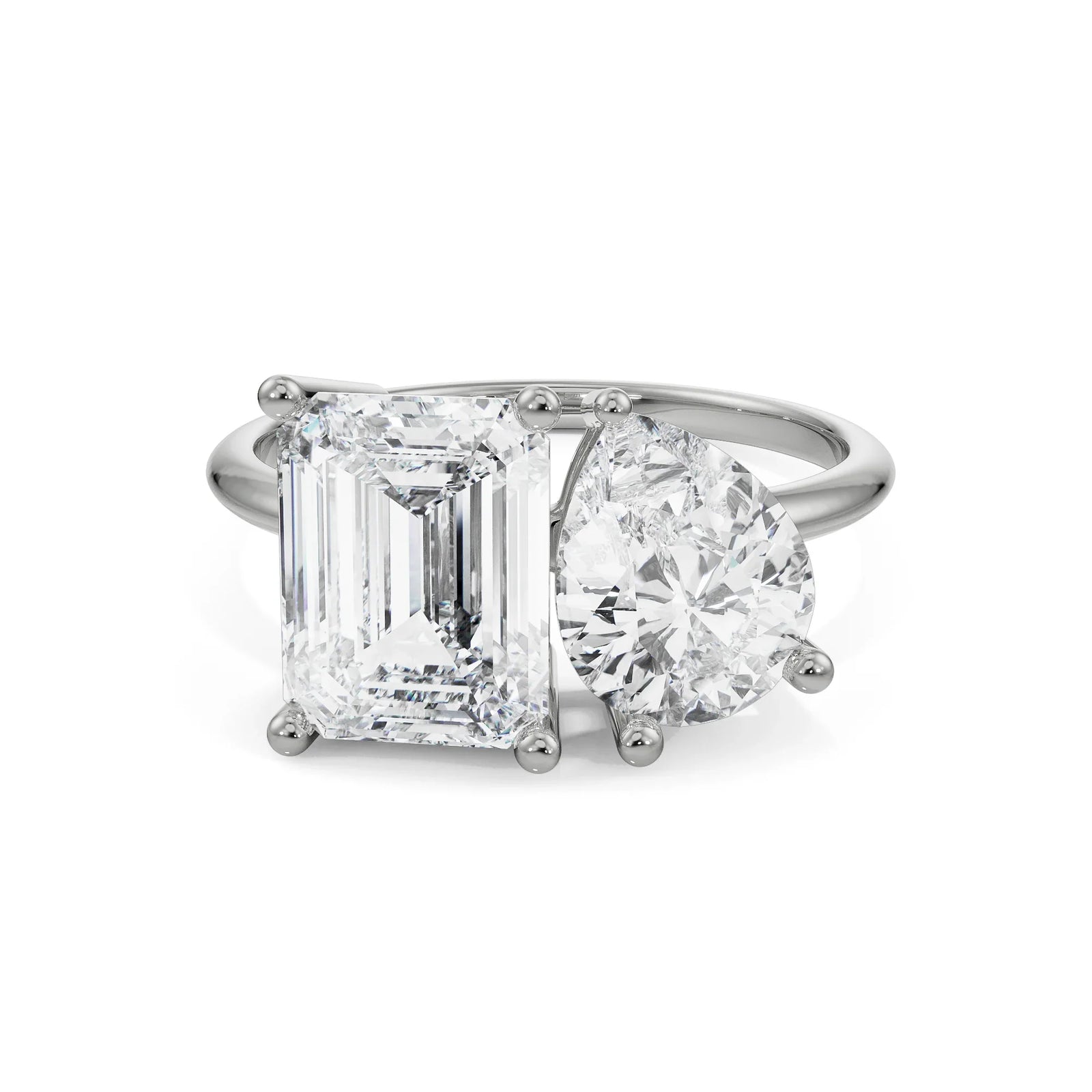 Emerald And Pear Lab Grown Diamond Ring_in-stock