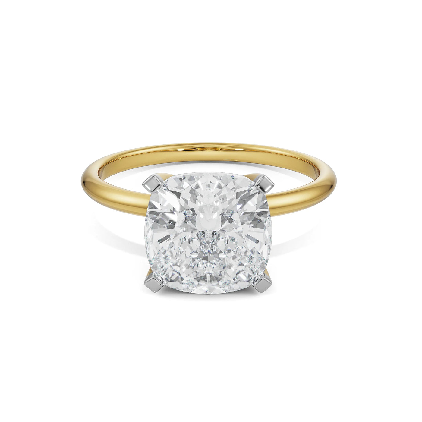 Lab Grown Diamond Solitaire Cushion Cut Engagement Ring