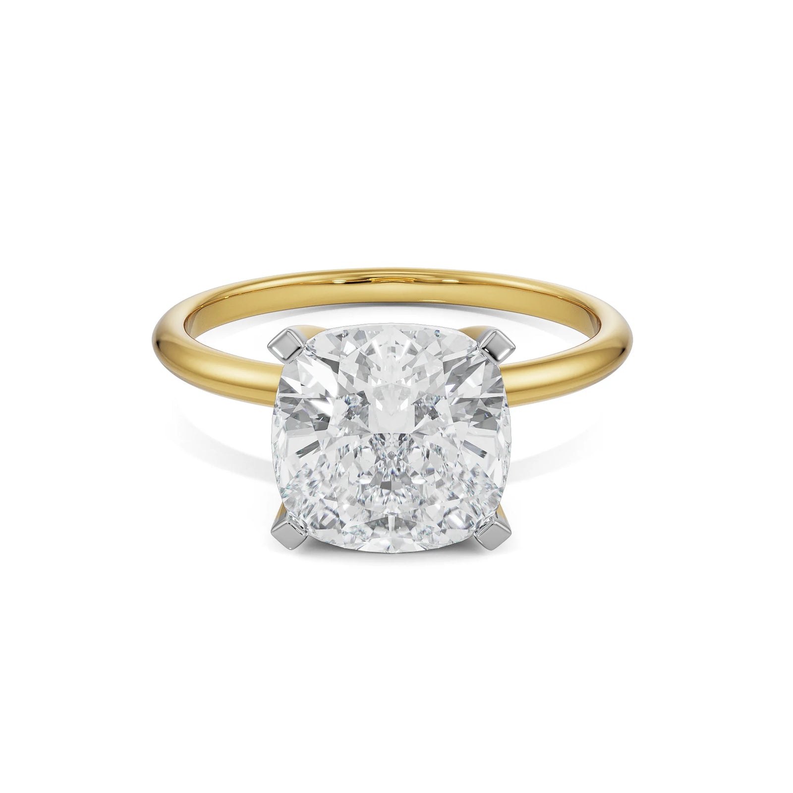 Solitaire Cushion Cut Engagement Front View