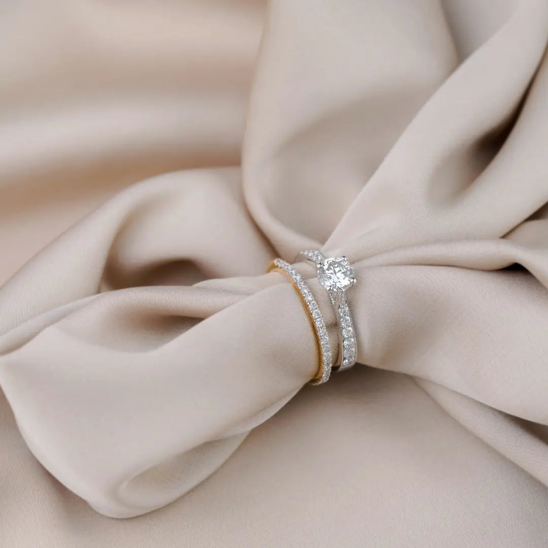 Round Sidestones Engagement Ring Front View