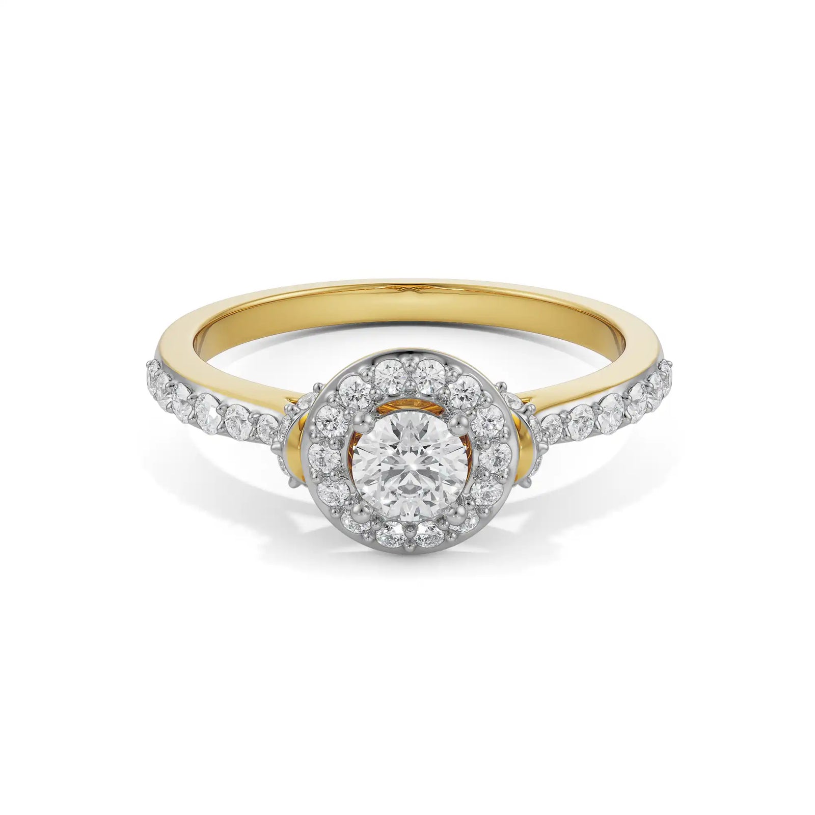 Hanna Halo Solitaire Engagement Front View in 9KT