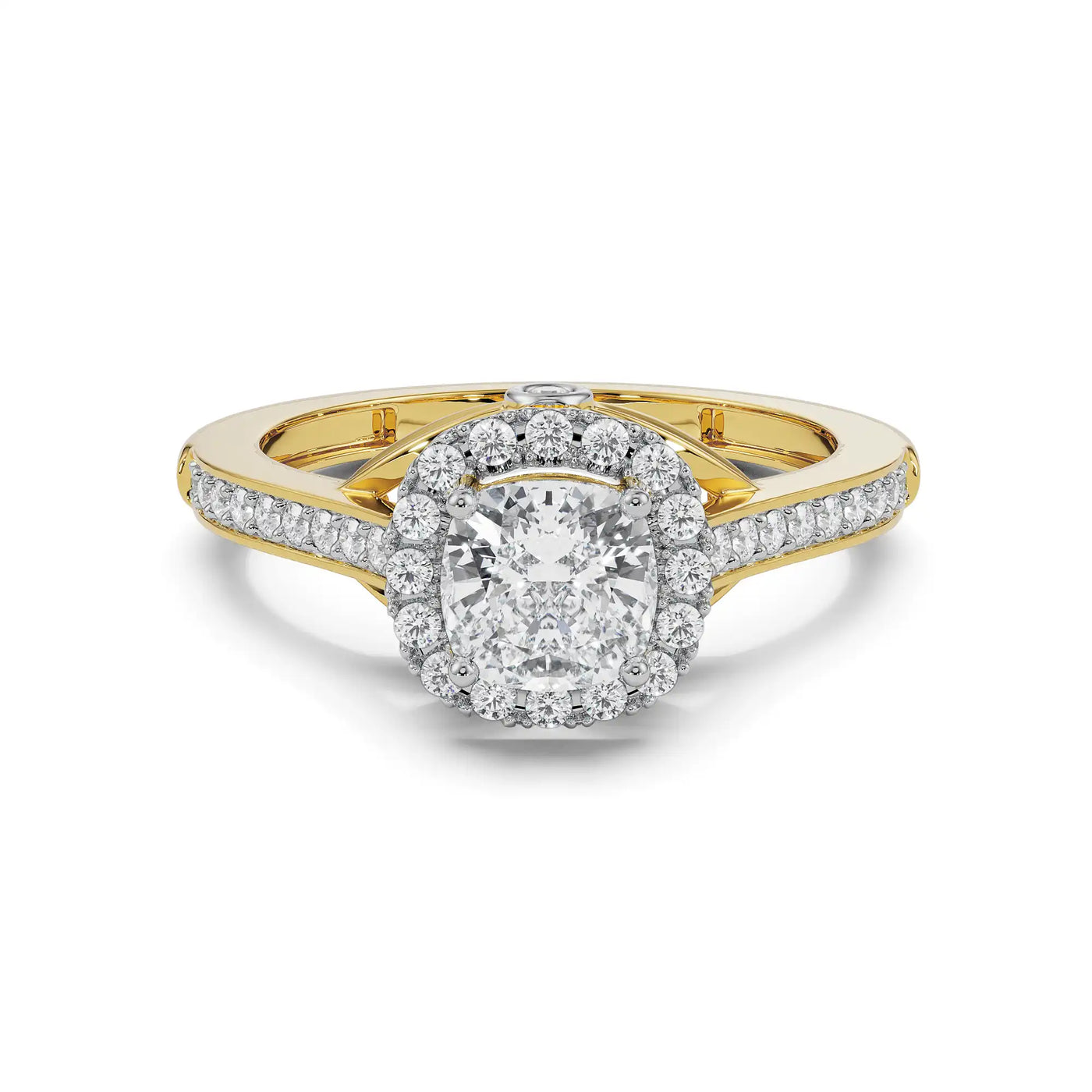 Royal Halo Lab Diamond Solitaire Engagement Ring