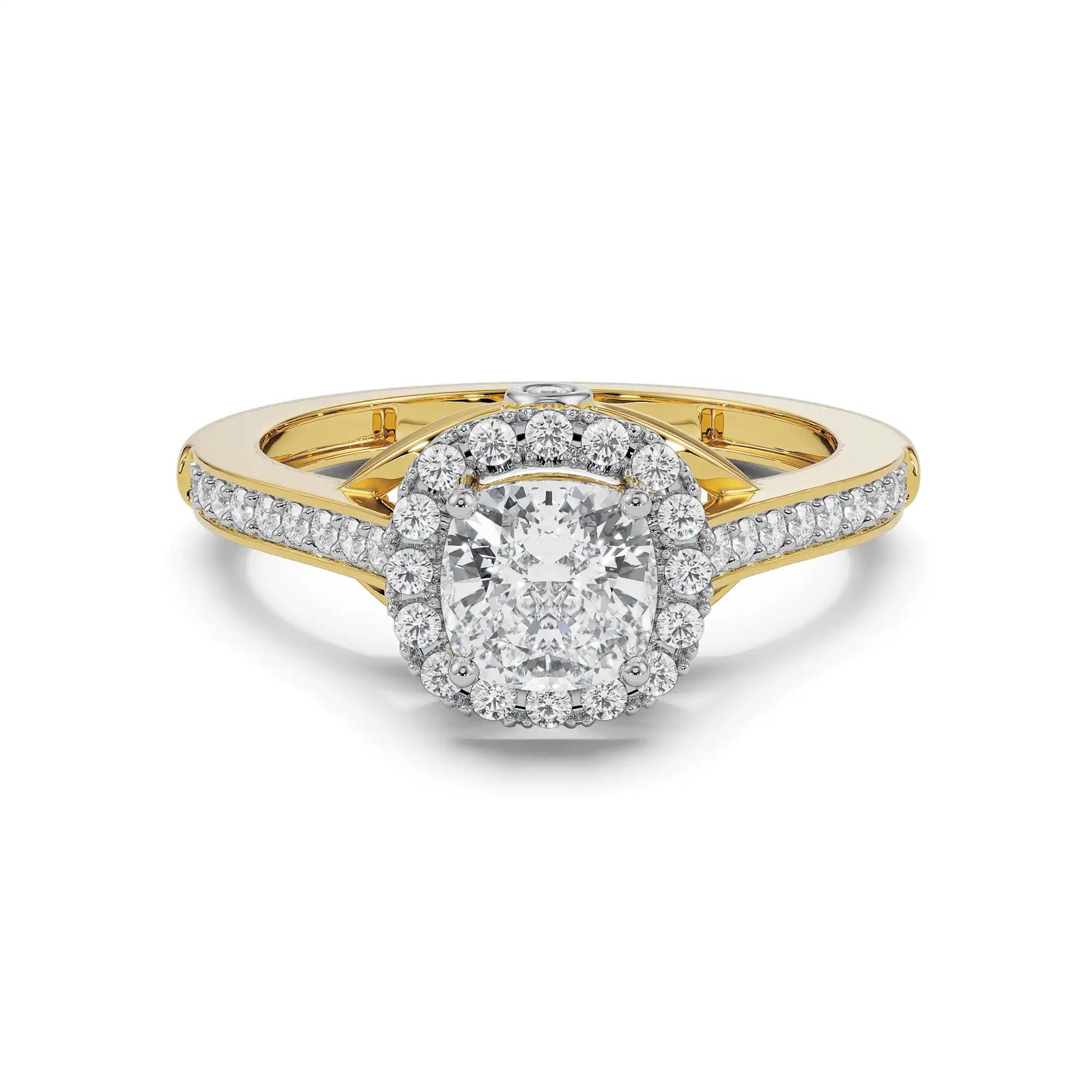 Royal Halo Solitaire Engagement Front View