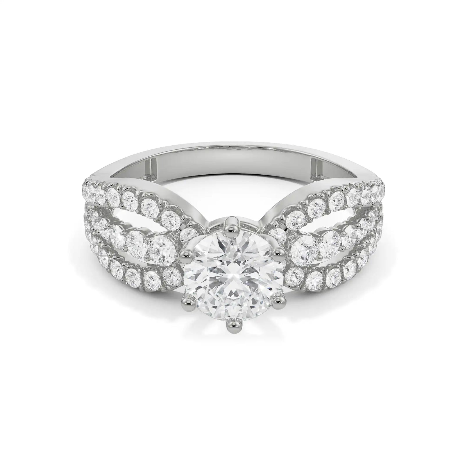 Queen Solitaire Diamond Ring Front View