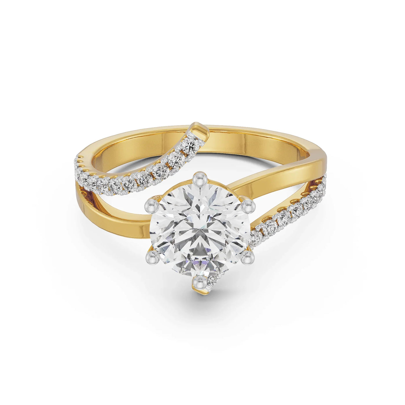 Round Fusion Lab Grown Diamond Ring 9KT