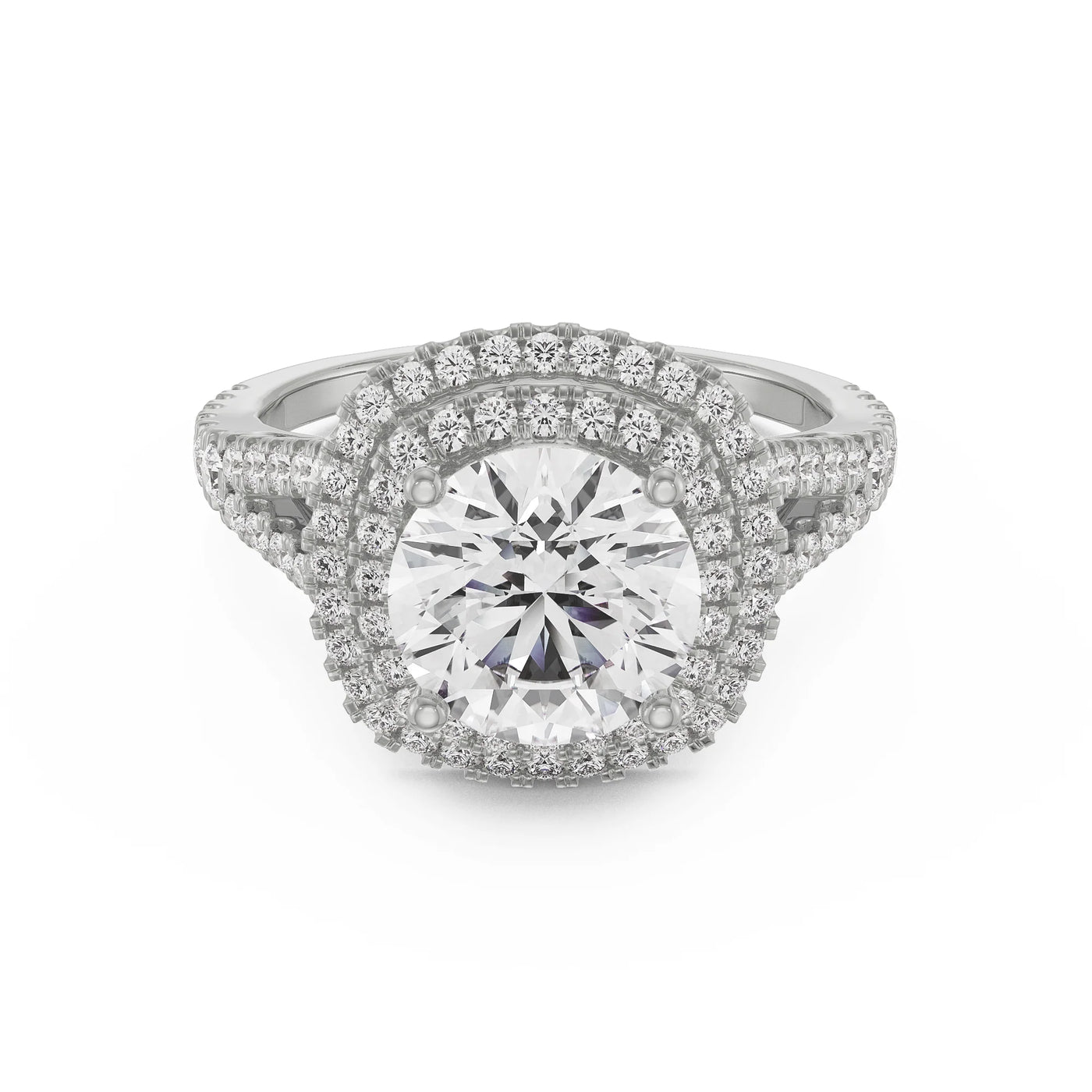 Duo Band Lab Grown Diamond Halo Ring