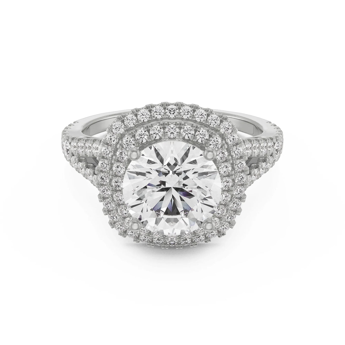 Duo Band Lab Grown Diamond Halo Ring 9KT