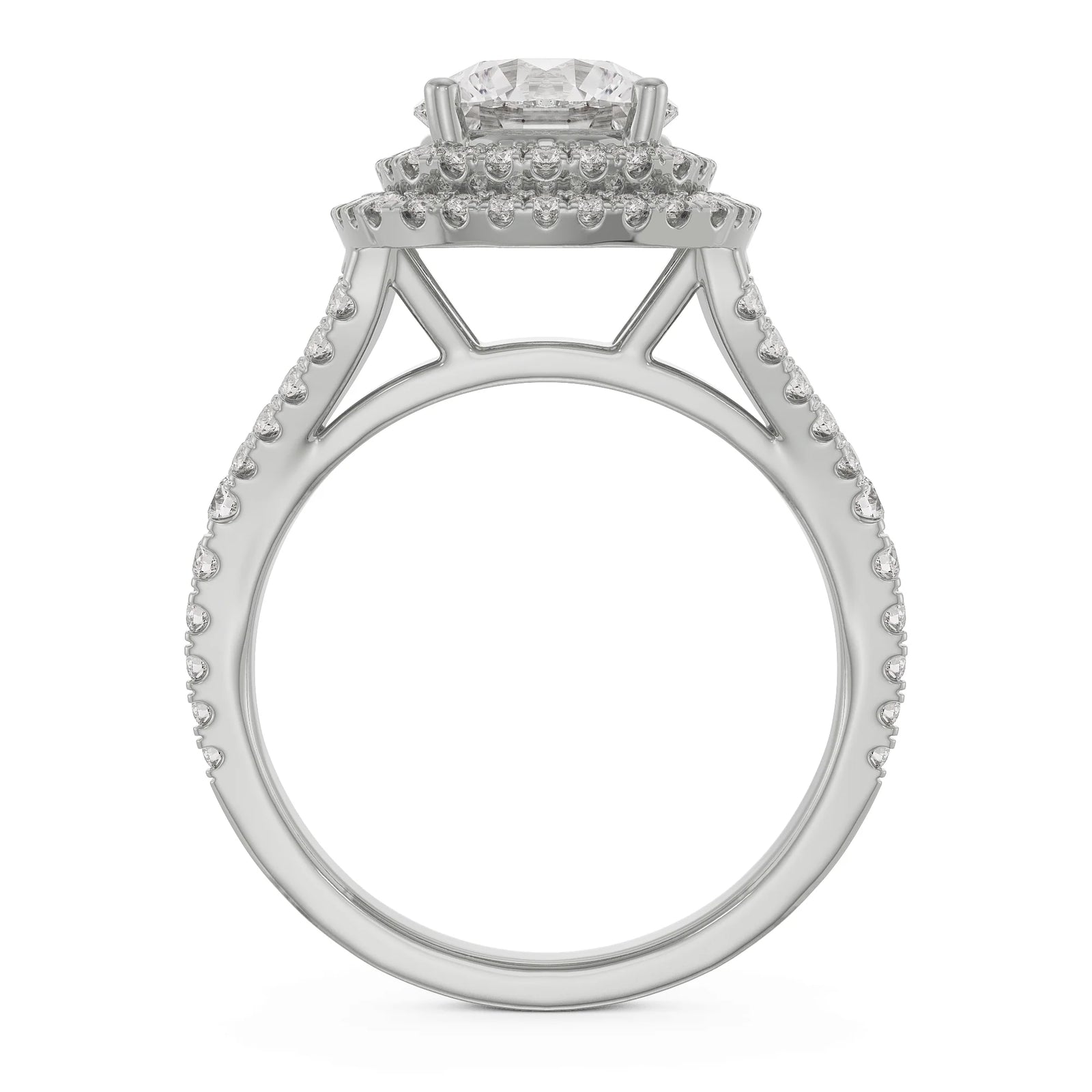 Duo Band Halo Ring Back View