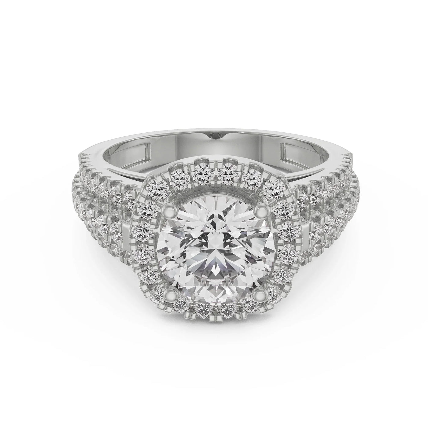 Halo Cushion Lab Grown Diamond Ring 9KT