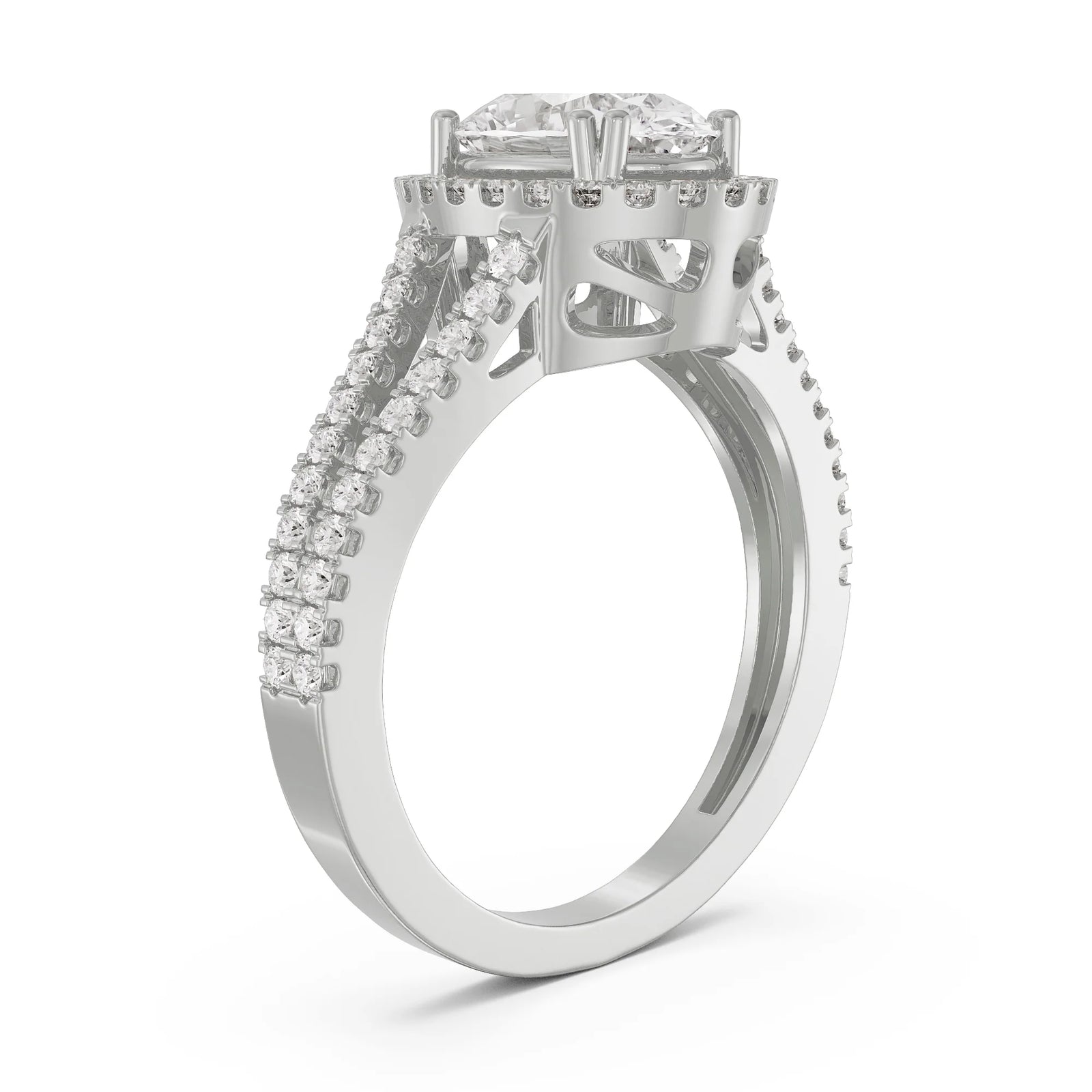 Oval Brilliant Diamond Ring Side View