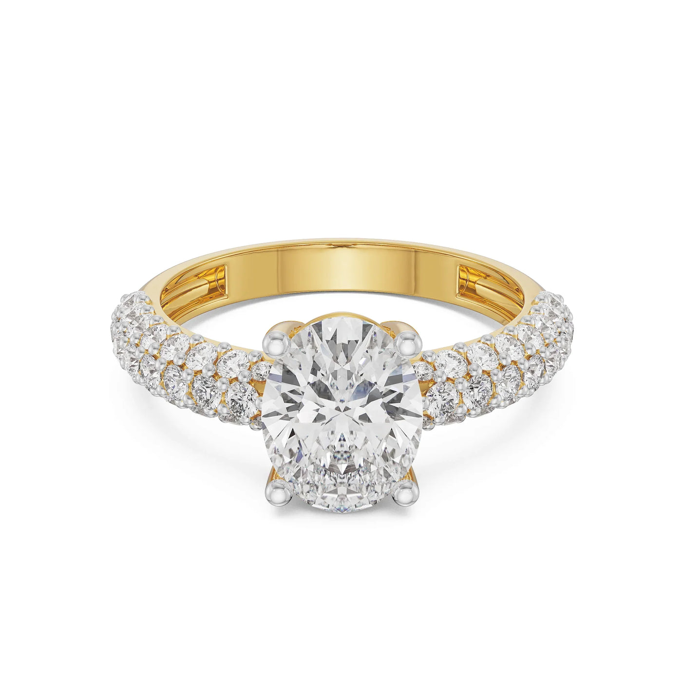 Oval Lab Grown Diamond Pave Ring 9KT