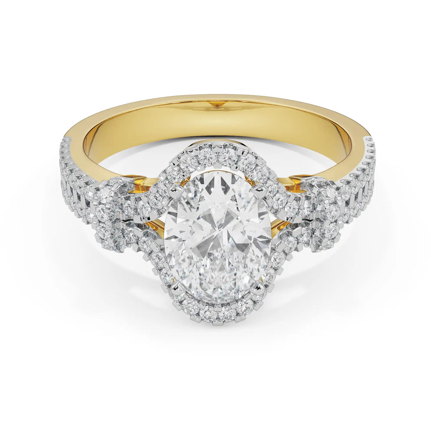 Glimmery Oval Lab Diamond Engagement Ring