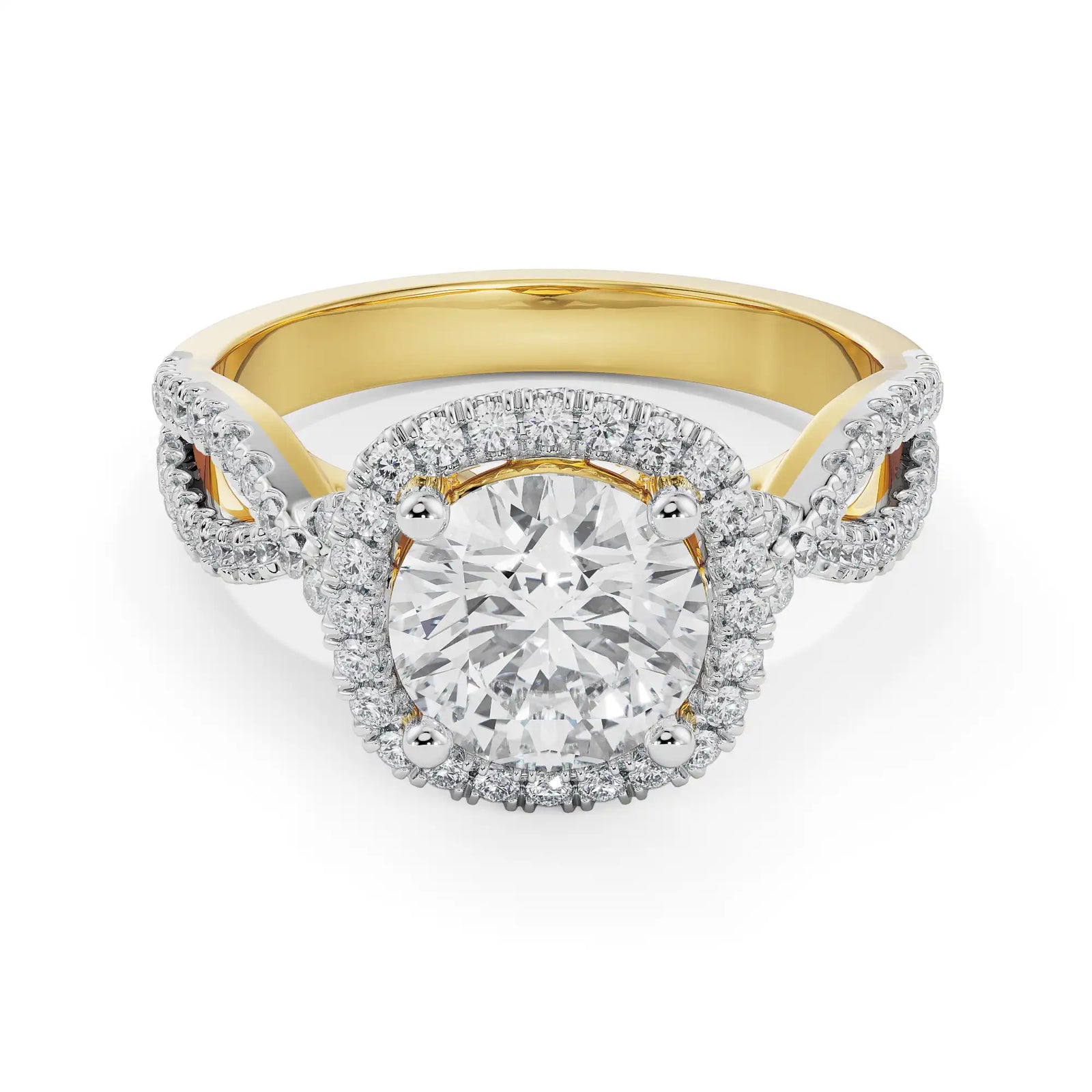 Round Infinity Diamond Ring Front View
