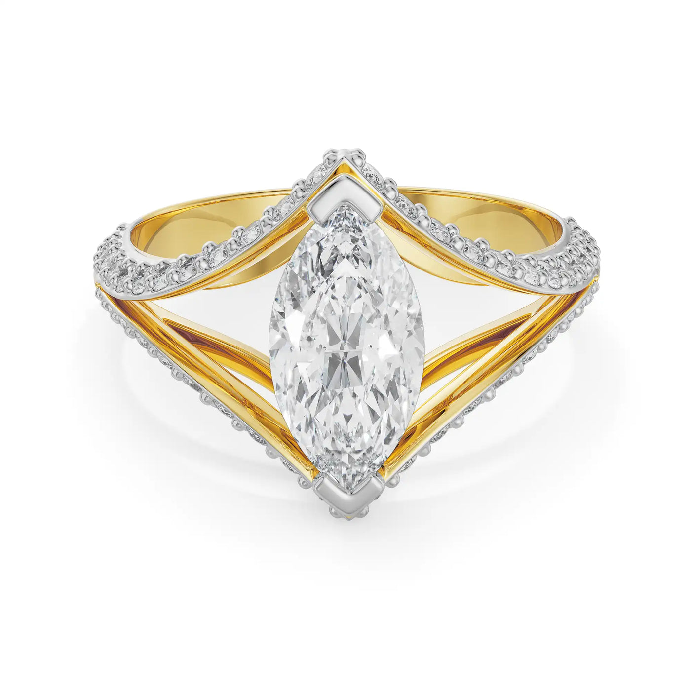 Marquise Cut Lab Grown Diamond Bridal Ring 9KT