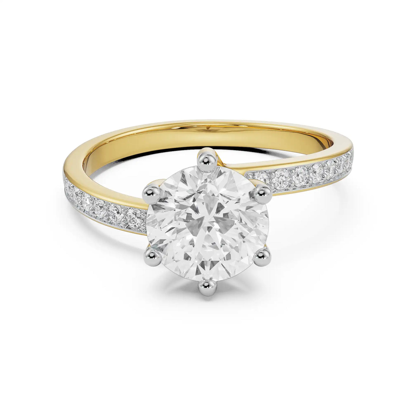 Twisted Lab Grown Diamond Solitaire Ring