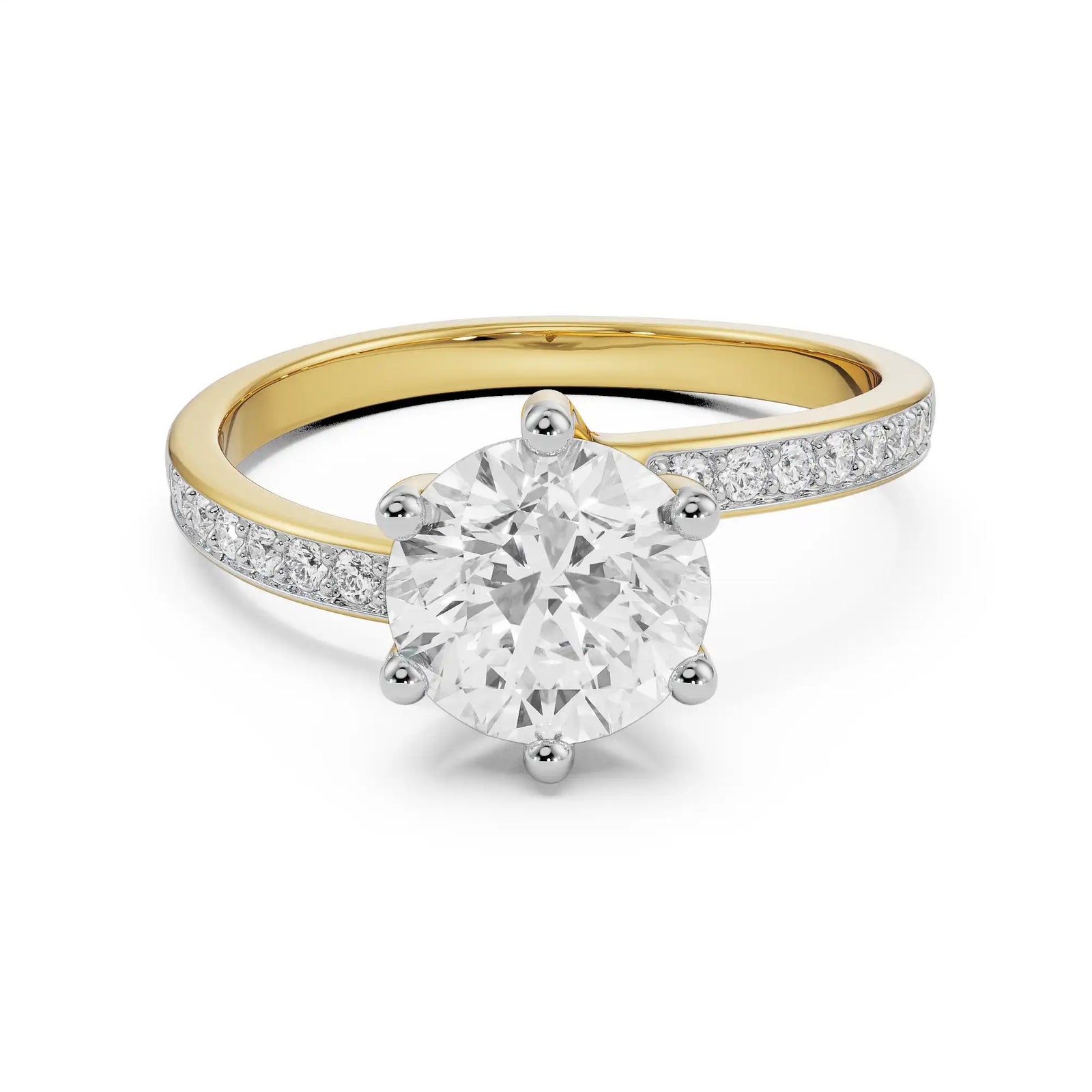 Twisted Solitaire Ring Front View