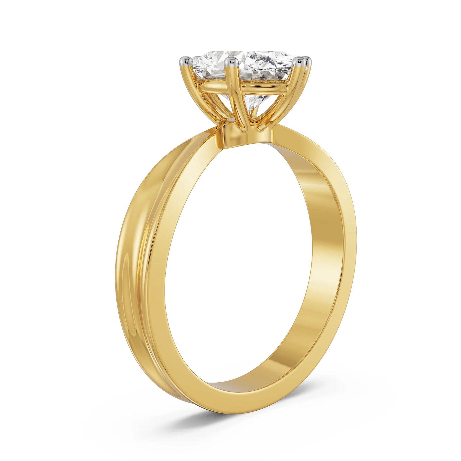 Oval Solitaire Engagement Ring Side View