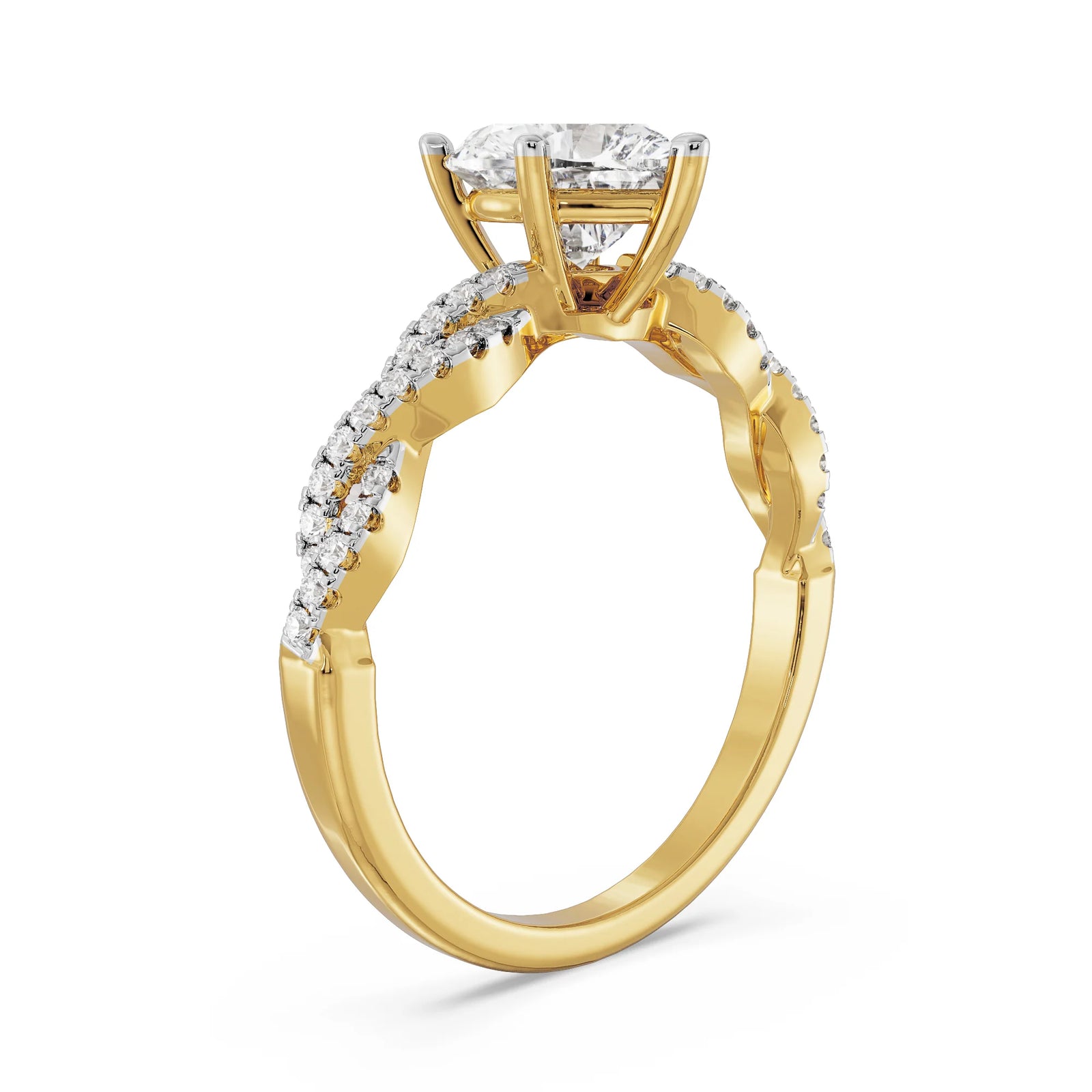 Heart Infinity Diamond Ring Side View