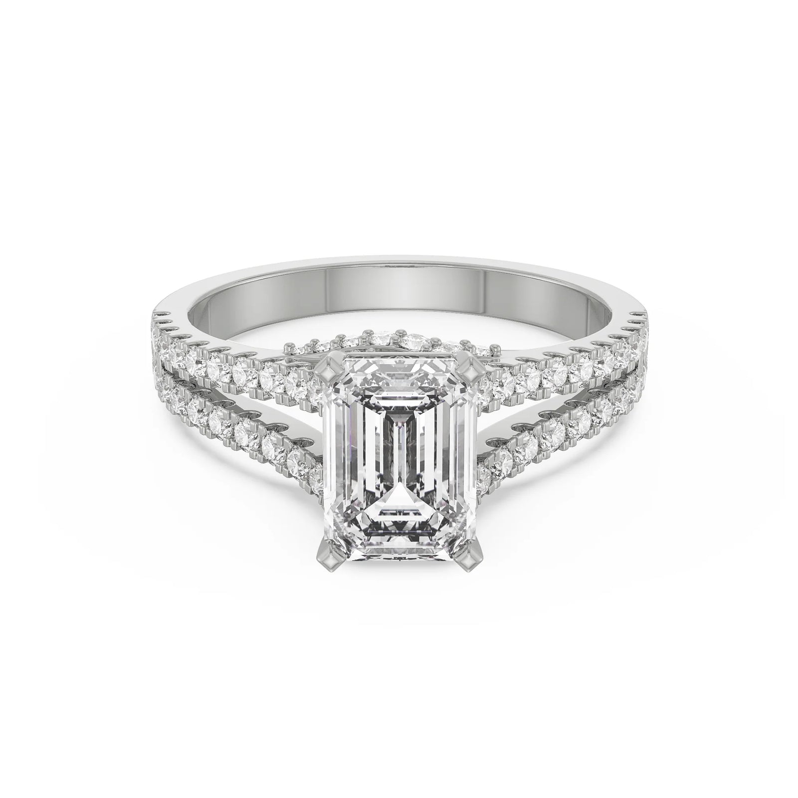 Timeless Emerald Engagement Ring Front View