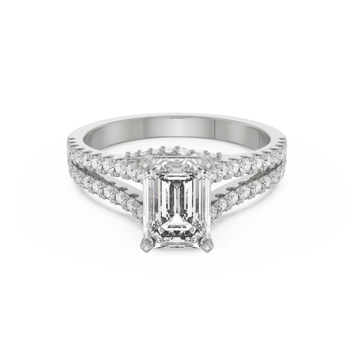 Timeless Emerald Lab Diamond Engagement Ring_in-stock