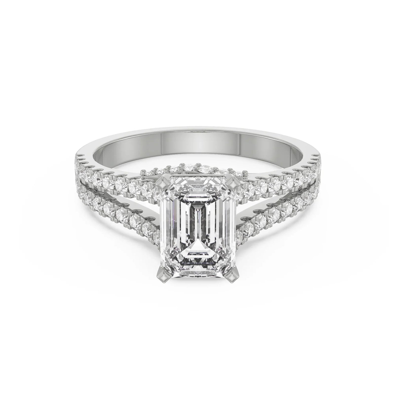 Timeless Emerald Lab Diamond Engagement Ring_in-stock