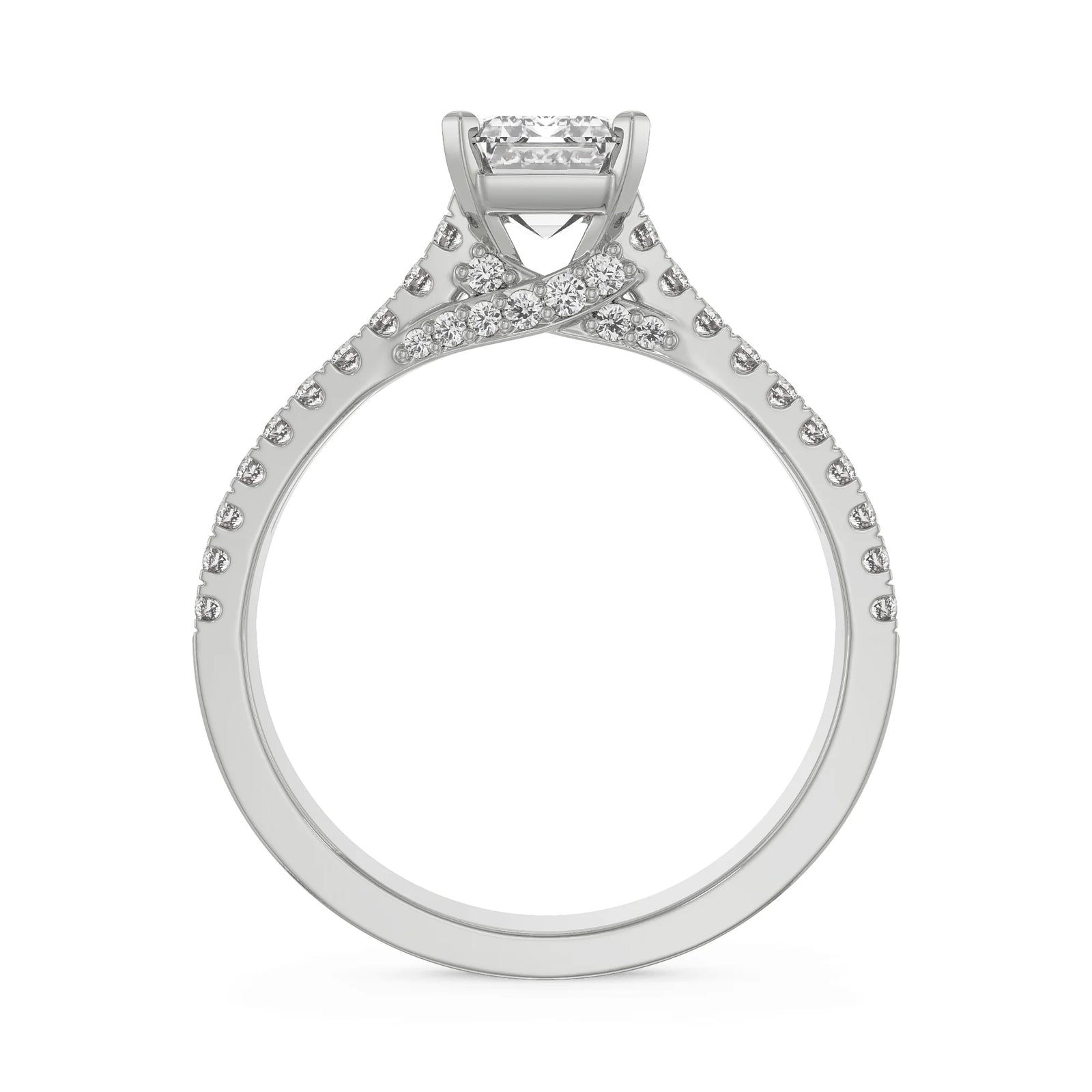 Timeless Emerald Engagement Ring Back View
